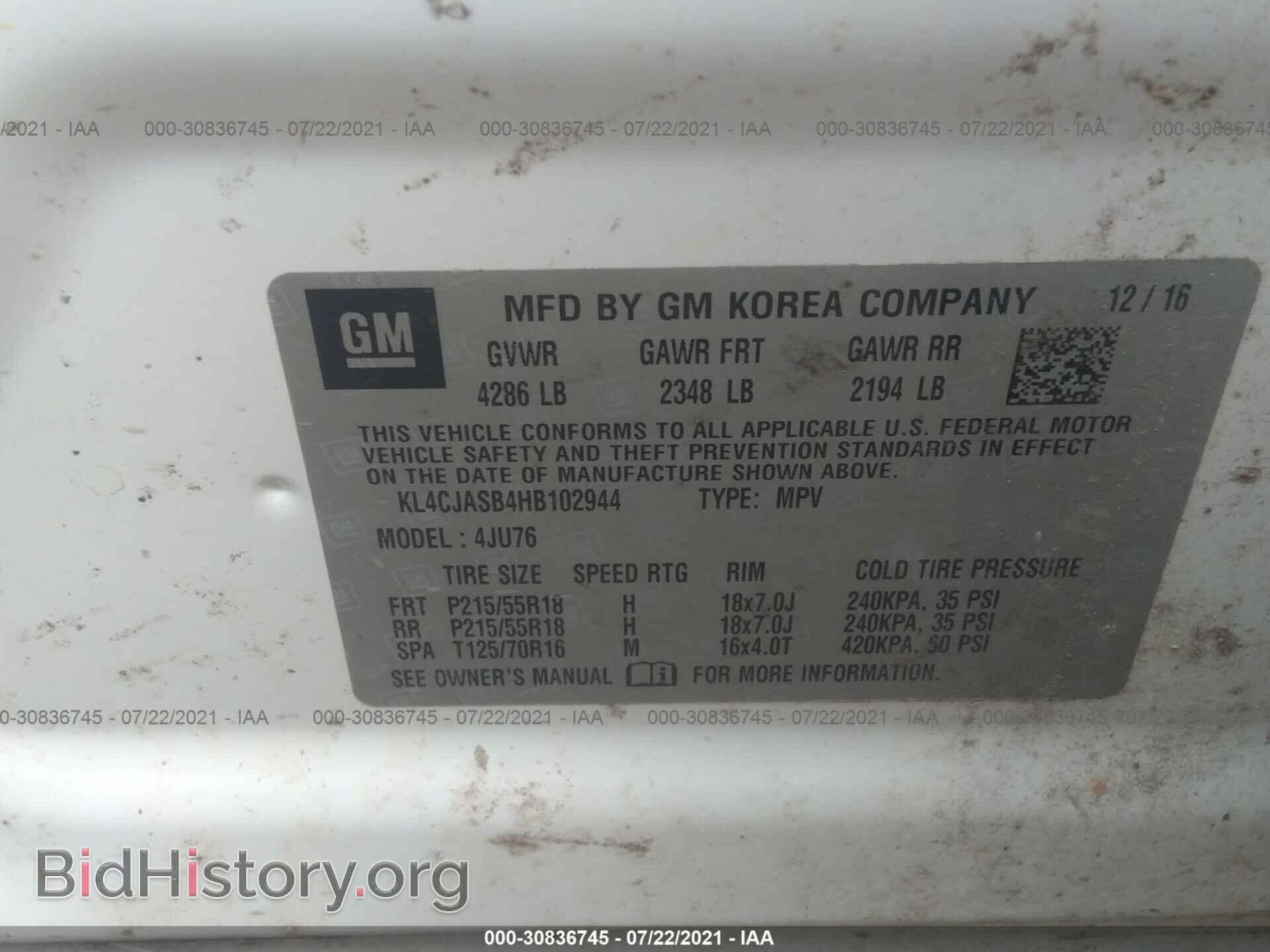 2017 BUICK ENCORE - VIN: KL4CJASB4HB102944 - Photo 9
