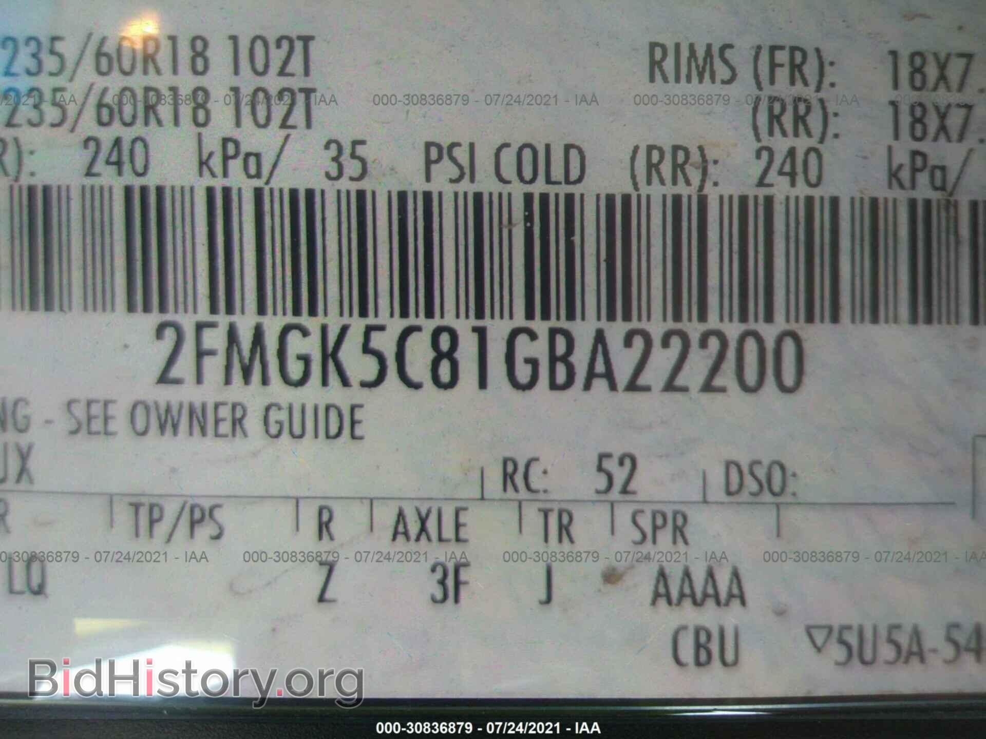 2016 FORD FLEX - VIN: 2FMGK5C81GBA22200 - Photo 9