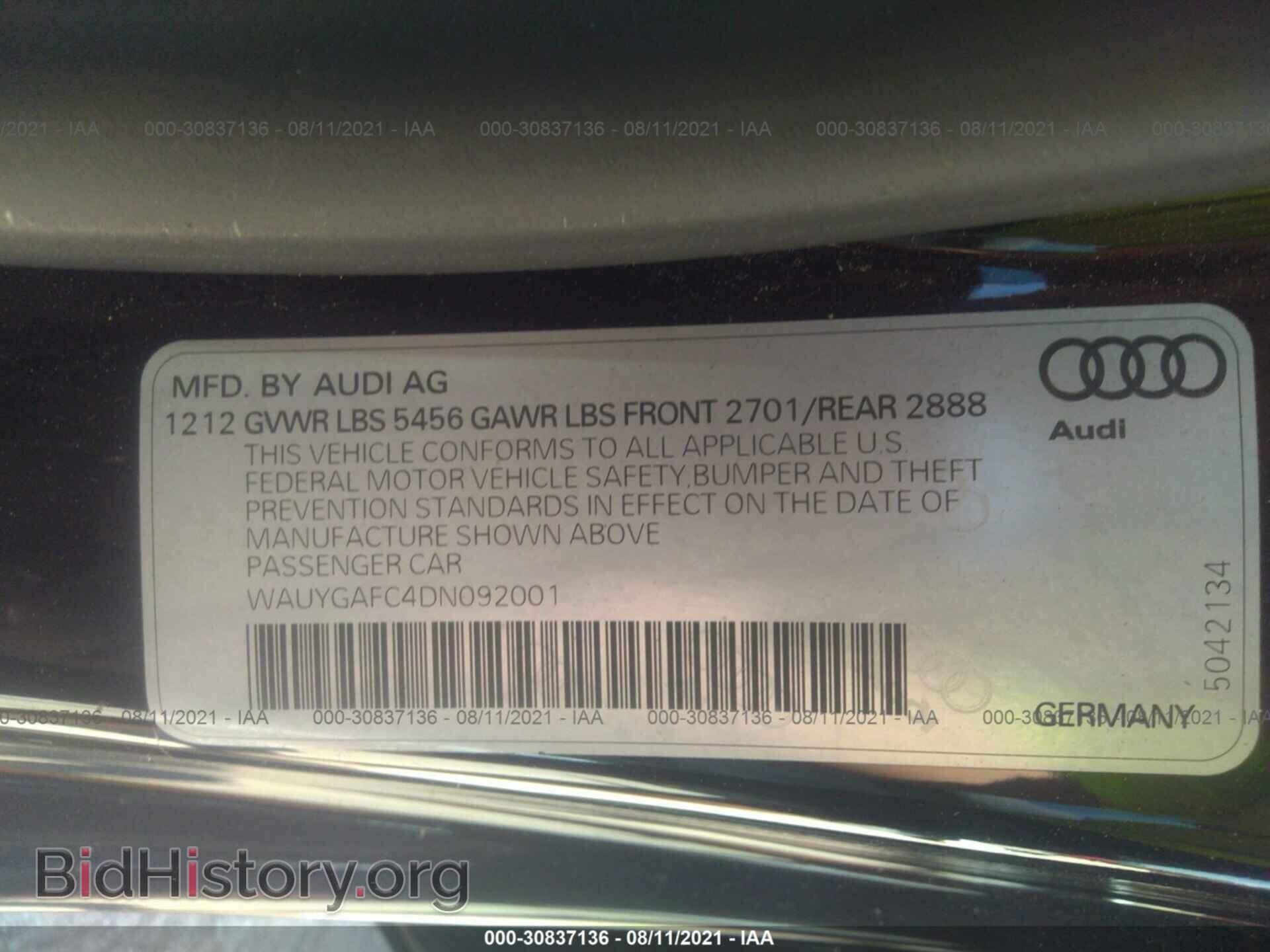 2013 AUDI A7 - VIN: WAUYGAFC4DN092001 - Photo 9