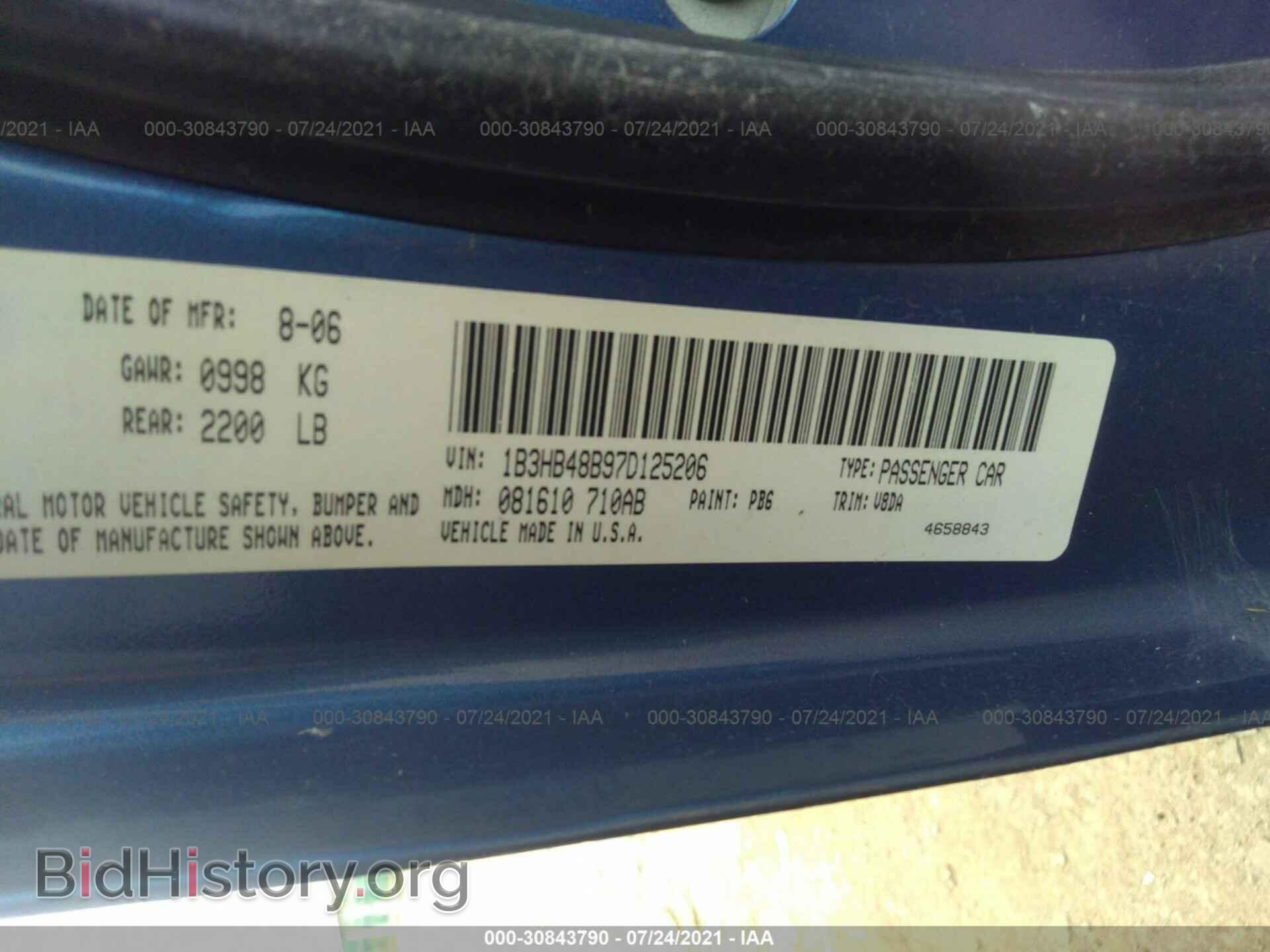 2007 DODGE CALIBER - VIN: 1B3HB48B97D125206 - Фото 9