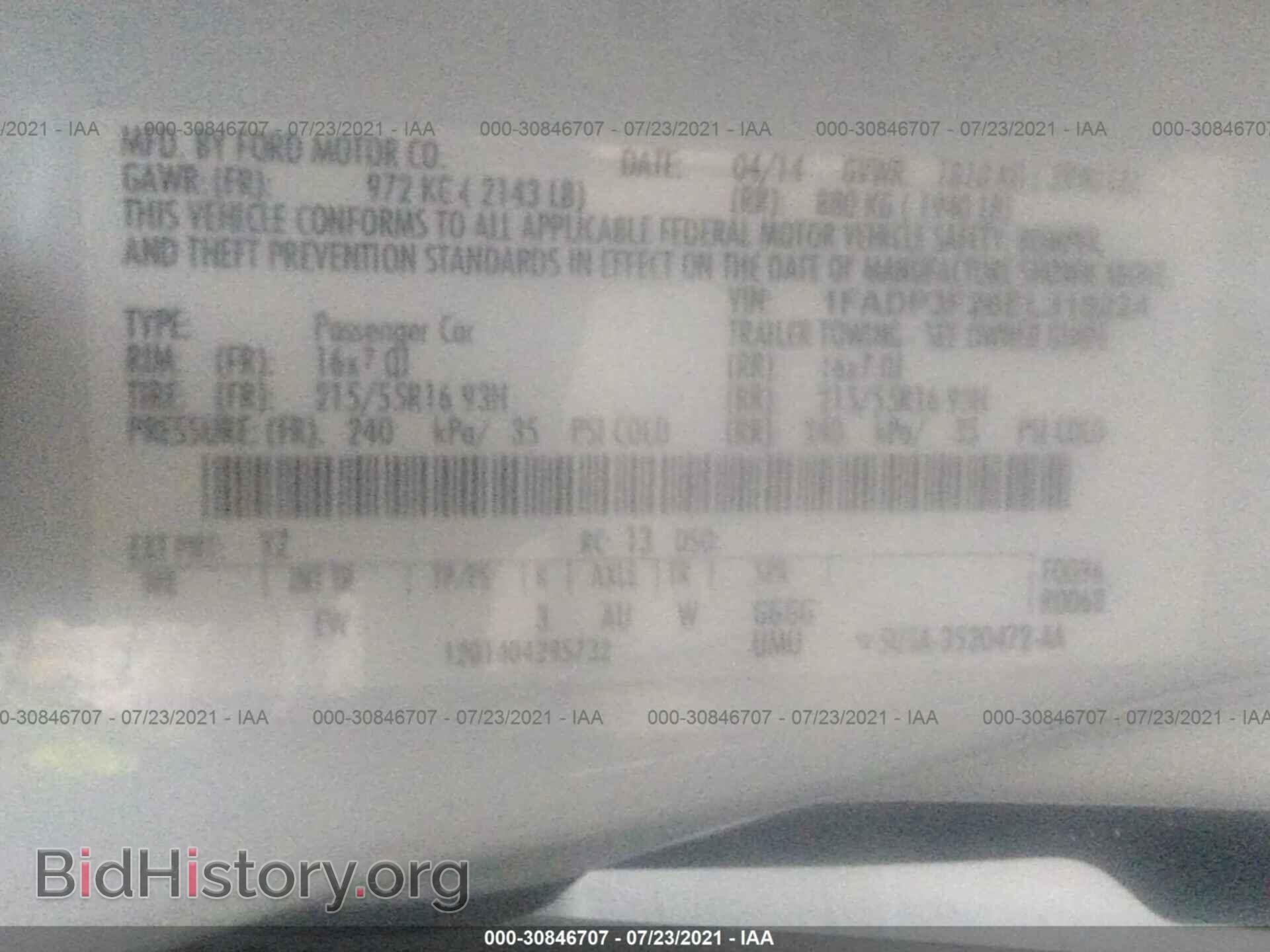 2014 FORD FOCUS - VIN: 1FADP3F26EL318224 - Фото 9