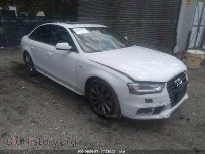 2014 Audi A4 Premium, белый — VIN WAUAFAFL4EN032483, IAAI