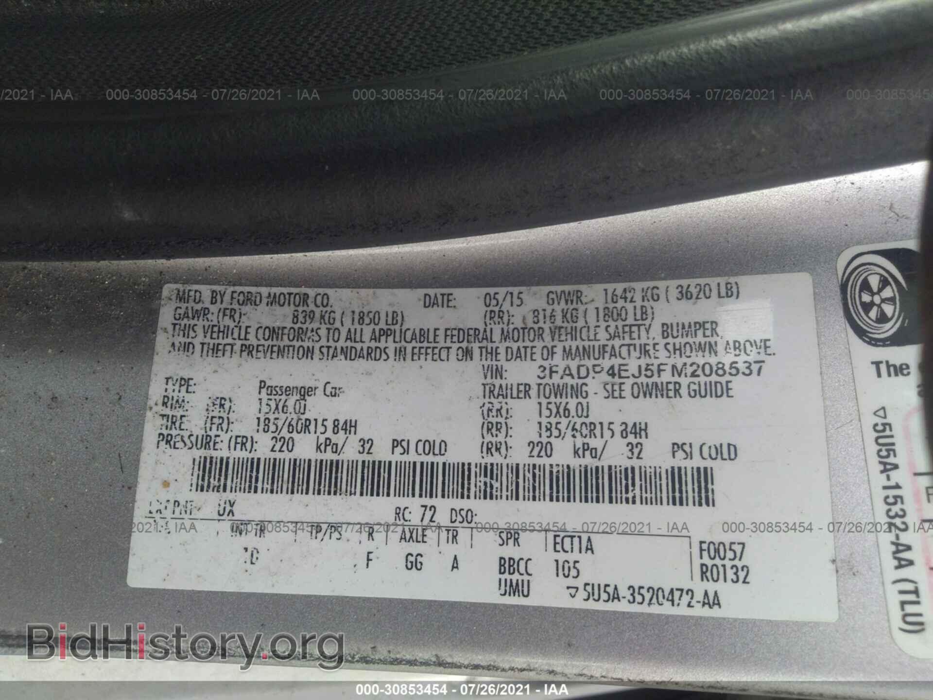 2015 FORD FIESTA - VIN: 3FADP4EJ5FM208537 - Фото 9