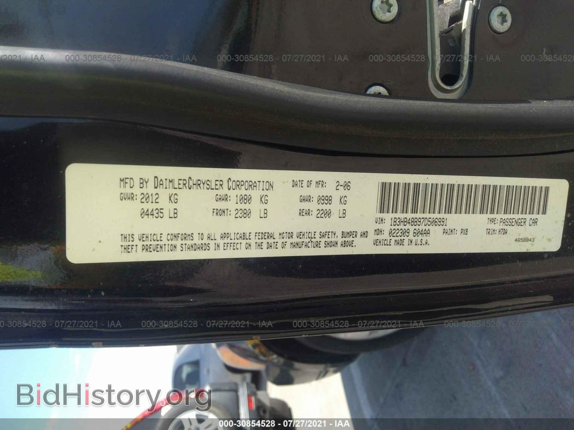 2007 DODGE CALIBER - VIN: 1B3HB48B97D506991 - Фото 9