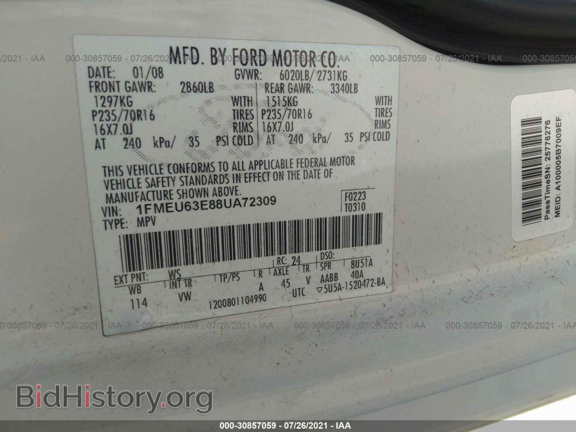 2008 FORD EXPLORER - VIN: 1FMEU63E88UA72309 - Фото 9