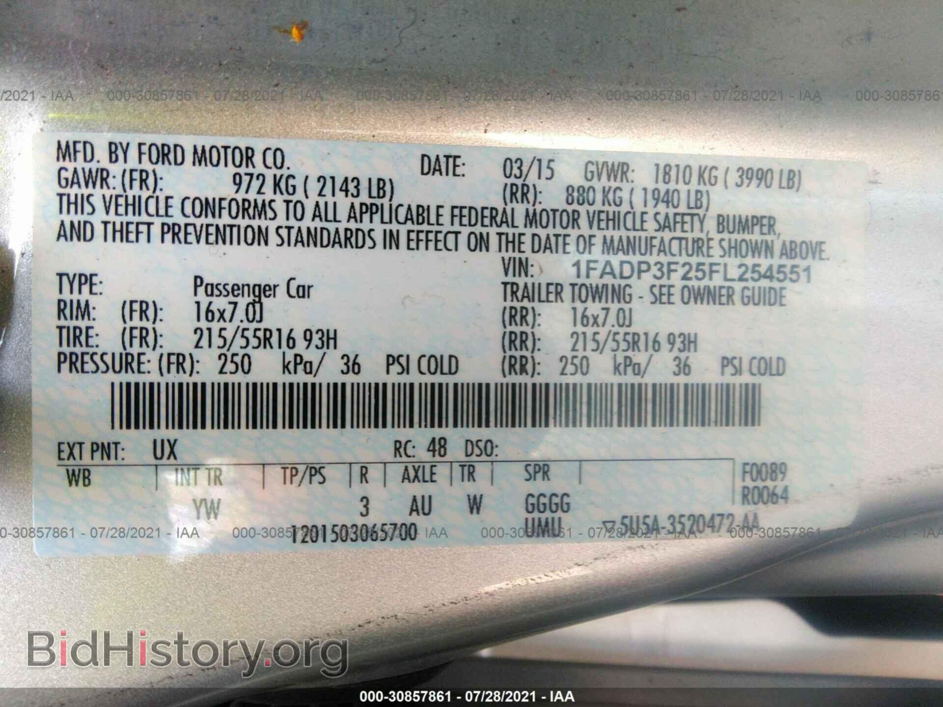 2015 FORD FOCUS - VIN: 1FADP3F25FL254551 - Фото 9