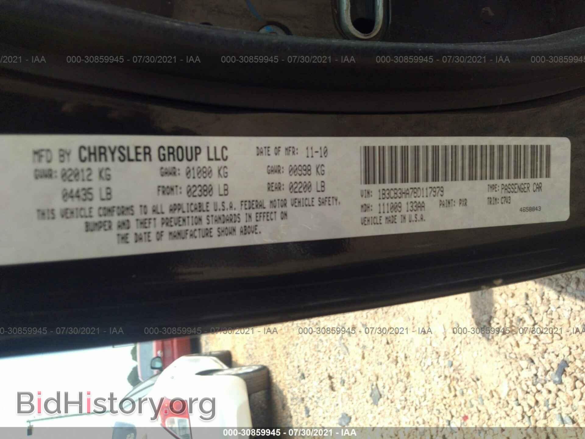 2011 DODGE CALIBER - VIN: 1B3CB3HA7BD117979 - Фото 9