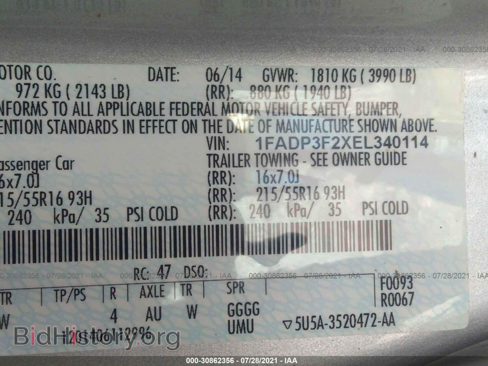 2014 FORD FOCUS - VIN: 1FADP3F2XEL340114 - Photo 9