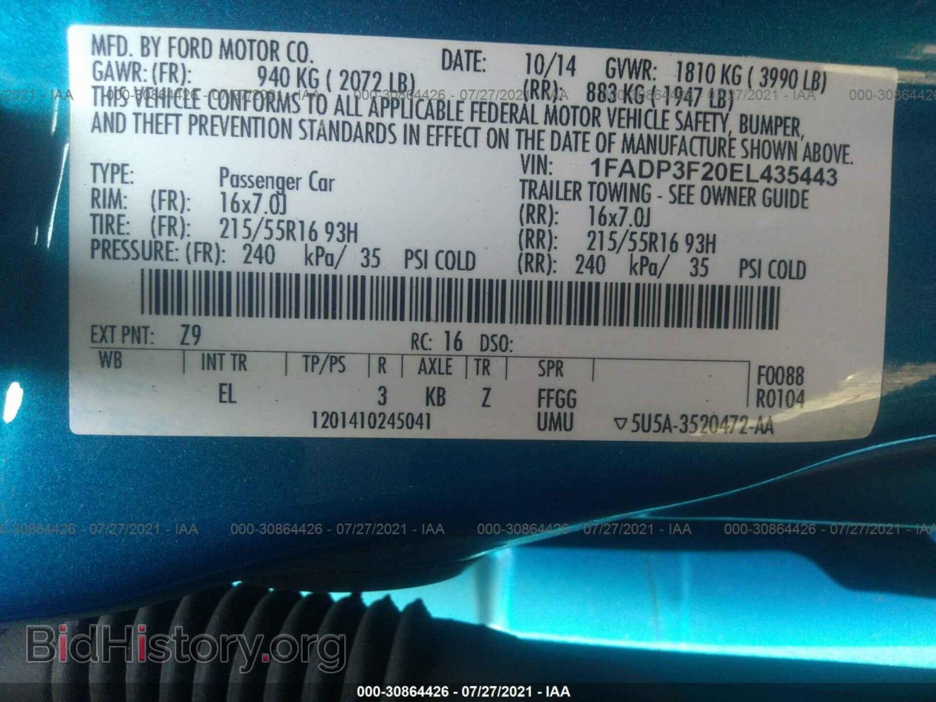2014 FORD FOCUS - VIN: 1FADP3F20EL435443 - Photo 9