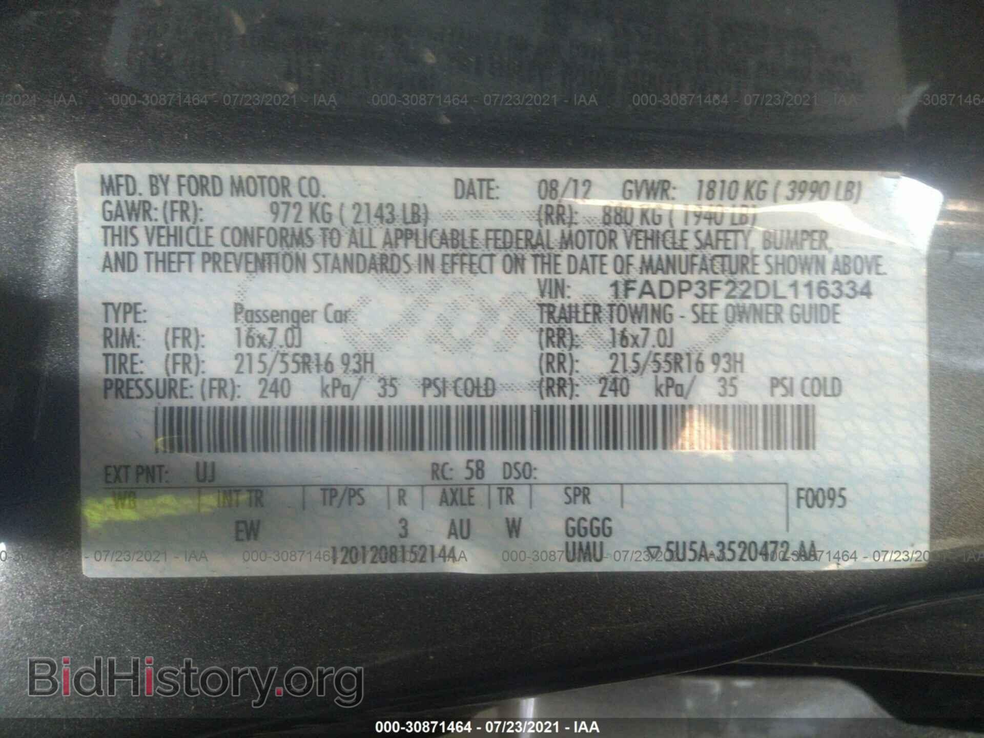 2013 FORD FOCUS - VIN: 1FADP3F22DL116334 - Photo 9