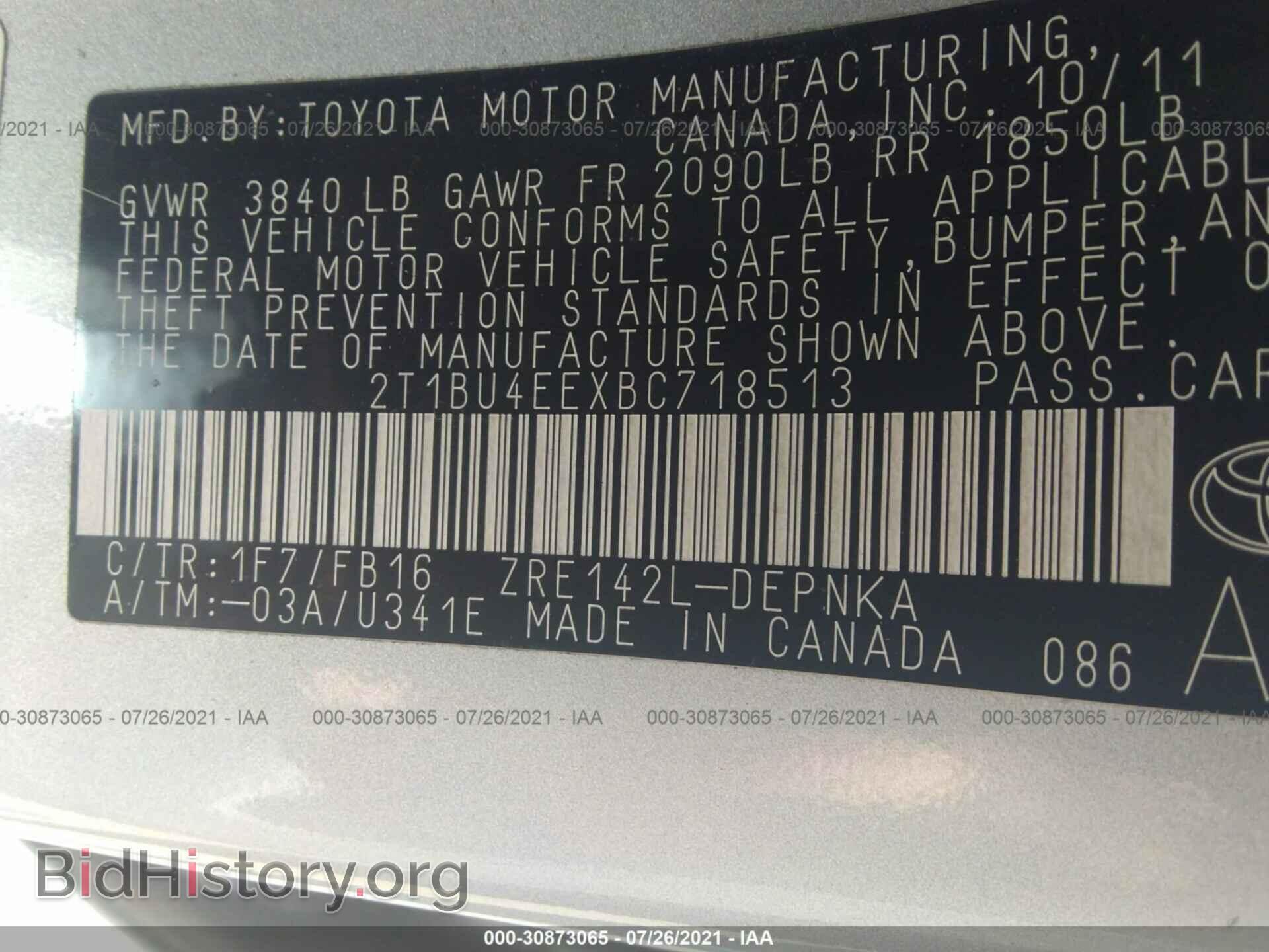 2011 TOYOTA COROLLA - VIN: 2T1BU4EEXBC718513 - Photo 9