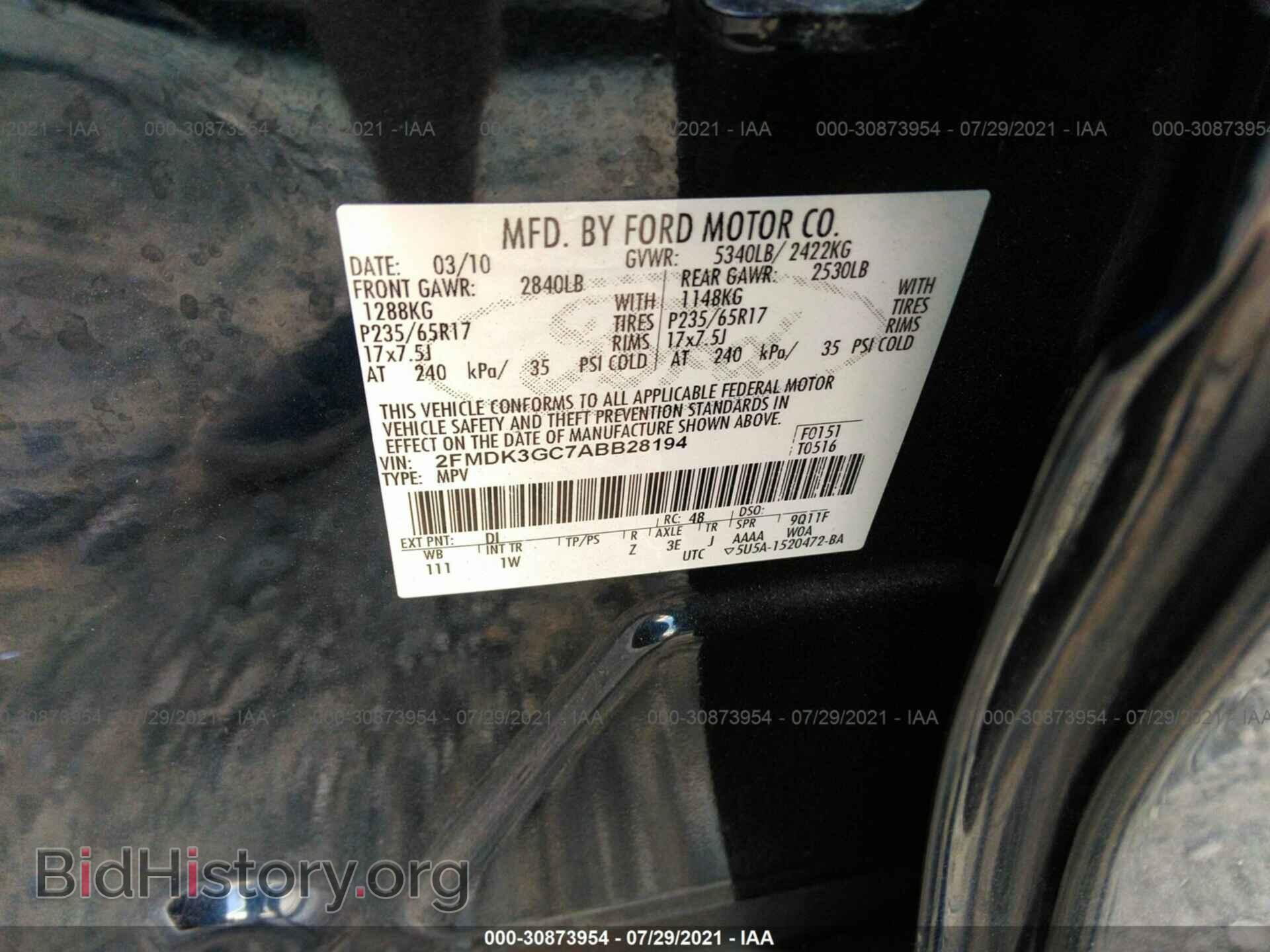 2010 FORD EDGE - VIN: 2FMDK3GC7ABB28194 - Photo 9