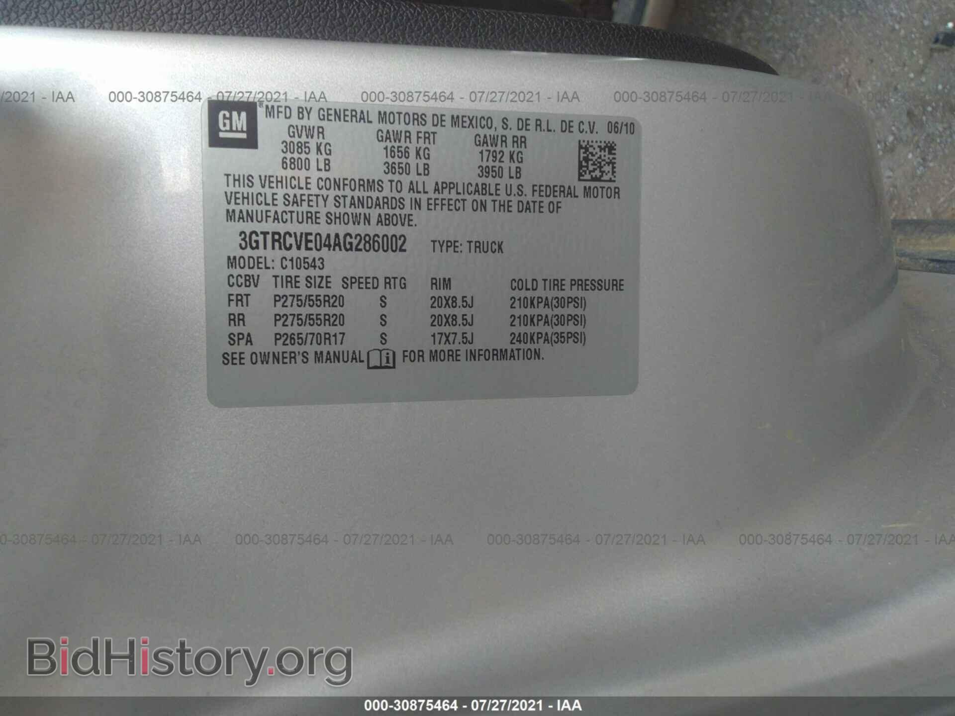 2010 GMC SIERRA 1500 - VIN: 3GTRCVE04AG286002 - Фото 9