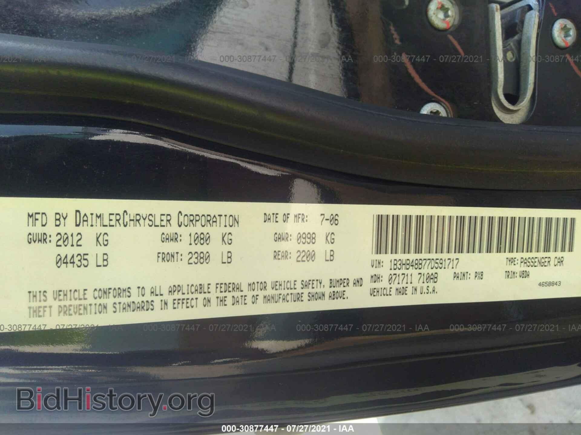 2007 DODGE CALIBER - VIN: 1B3HB48B77D591717 - Photo 9