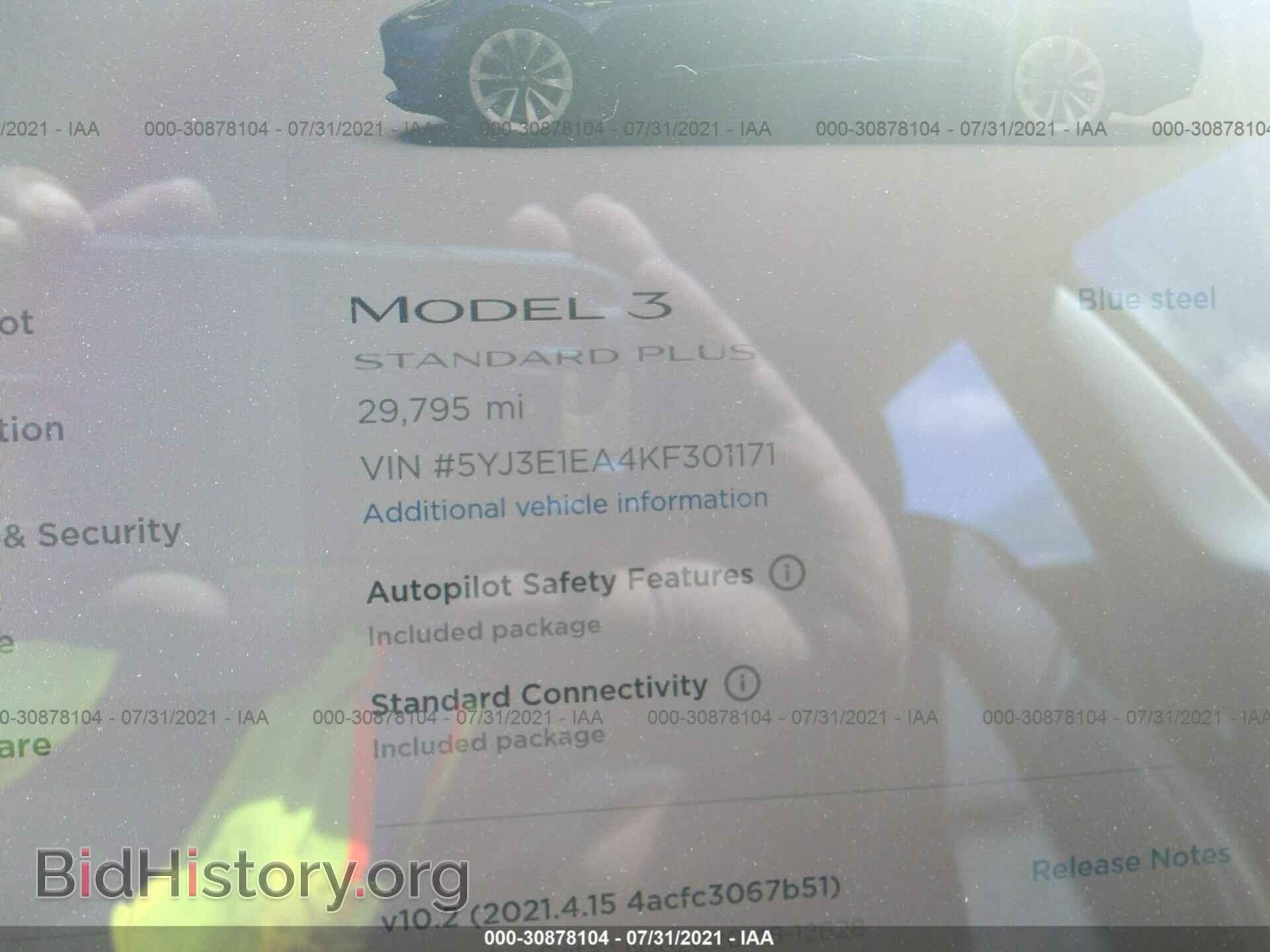 2019 TESLA MODEL 3 - VIN: 5YJ3E1EA4KF301171 - Photo 7