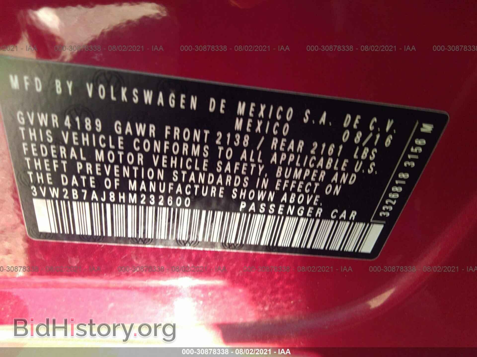 2017 VOLKSWAGEN JETTA - VIN: 3VW2B7AJ8HM232600 - Фото 9