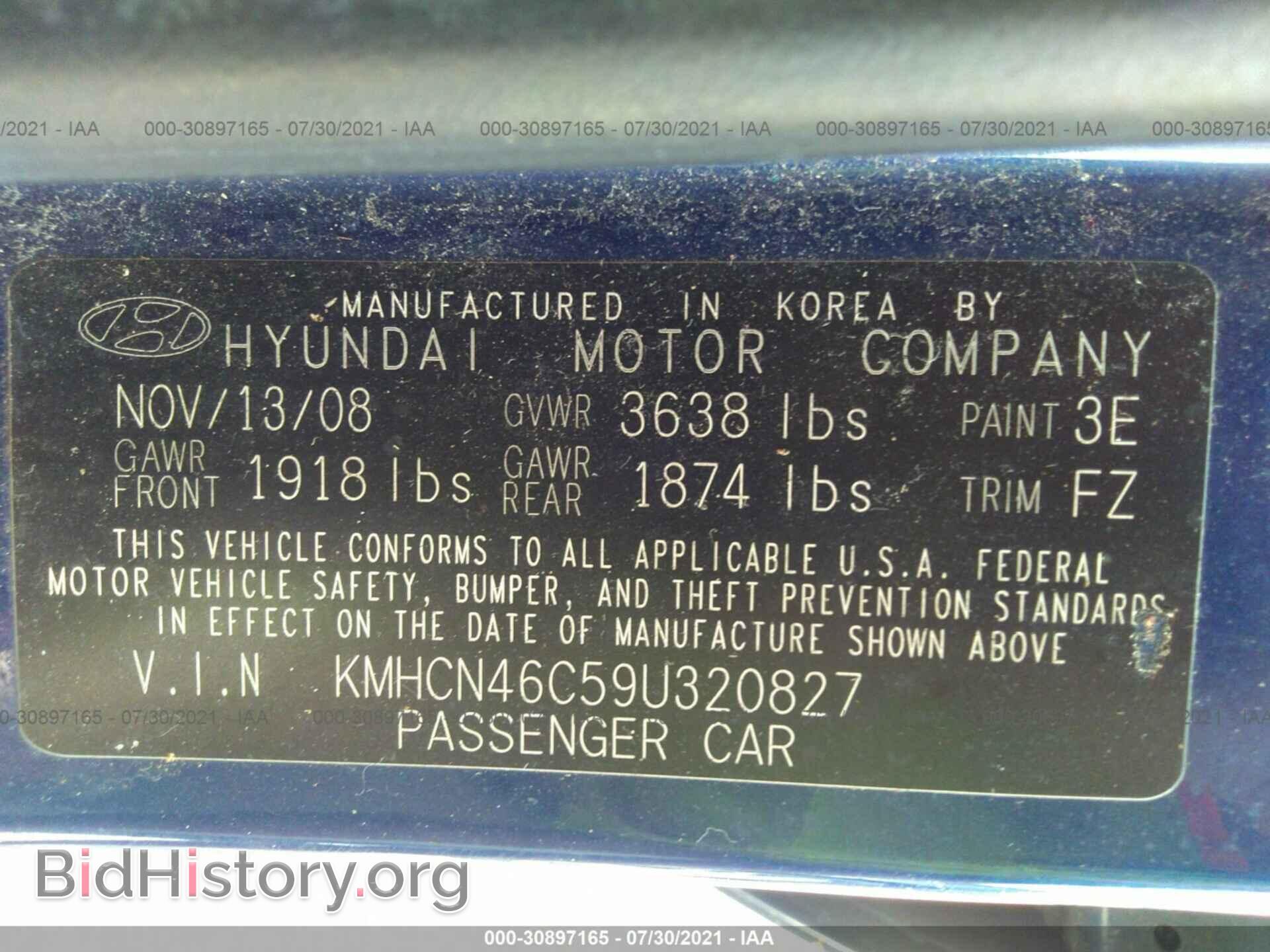 2009 HYUNDAI ACCENT - VIN: KMHCN46C59U320827 - Фото 9