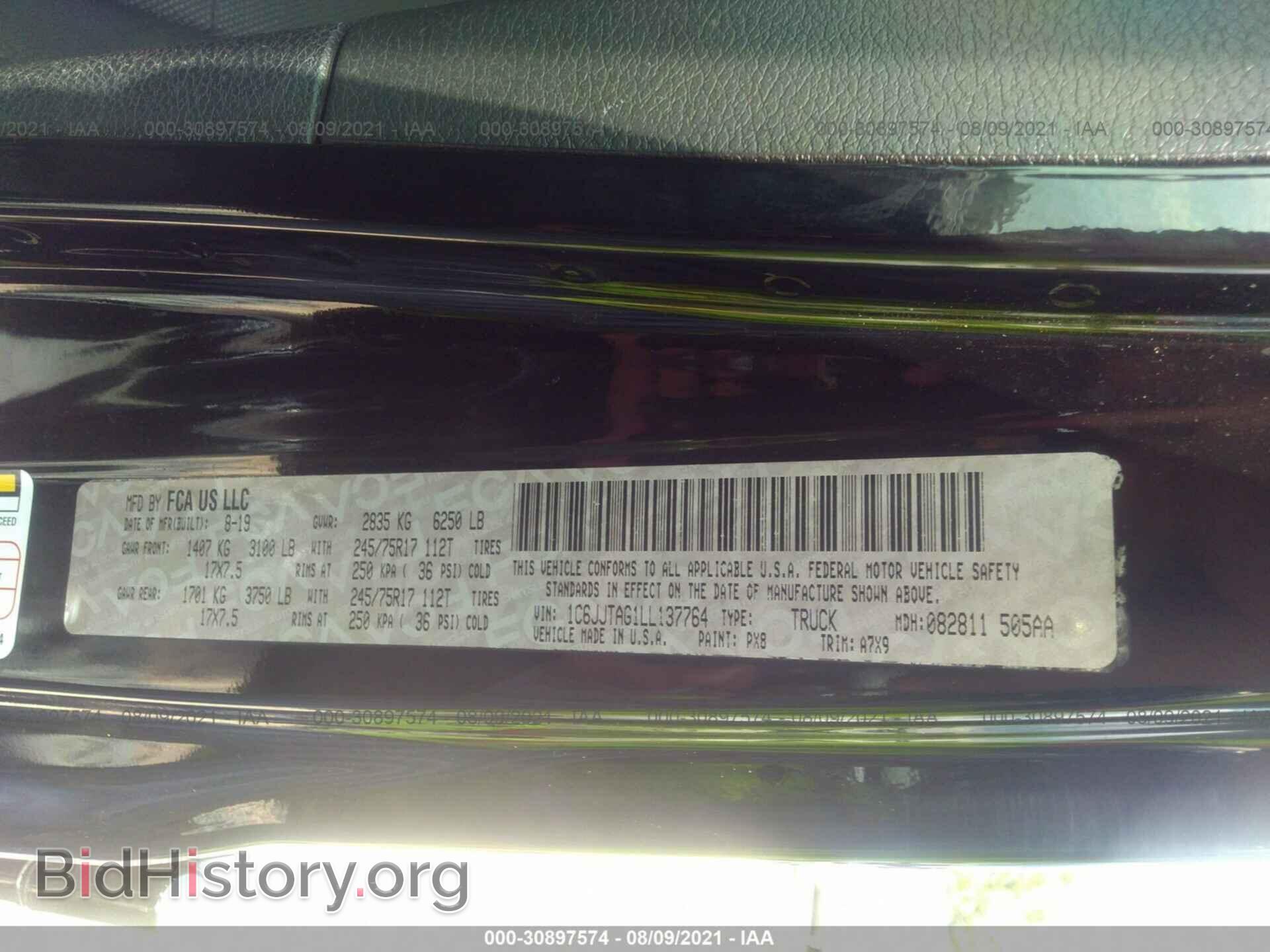 2020 JEEP GLADIATOR - VIN: 1C6JJTAG1LL137764 - Фото 9