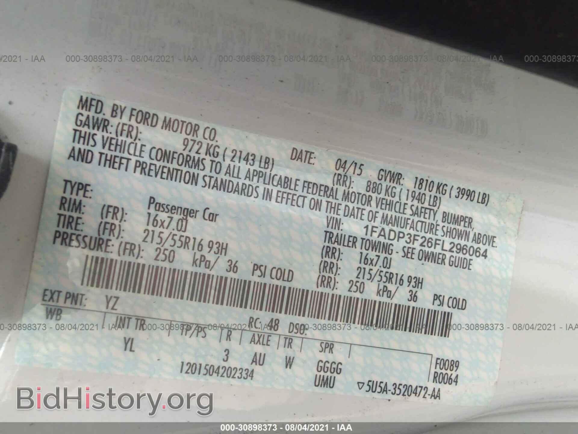 2015 FORD FOCUS - VIN: 1FADP3F26FL296064 - Фото 9