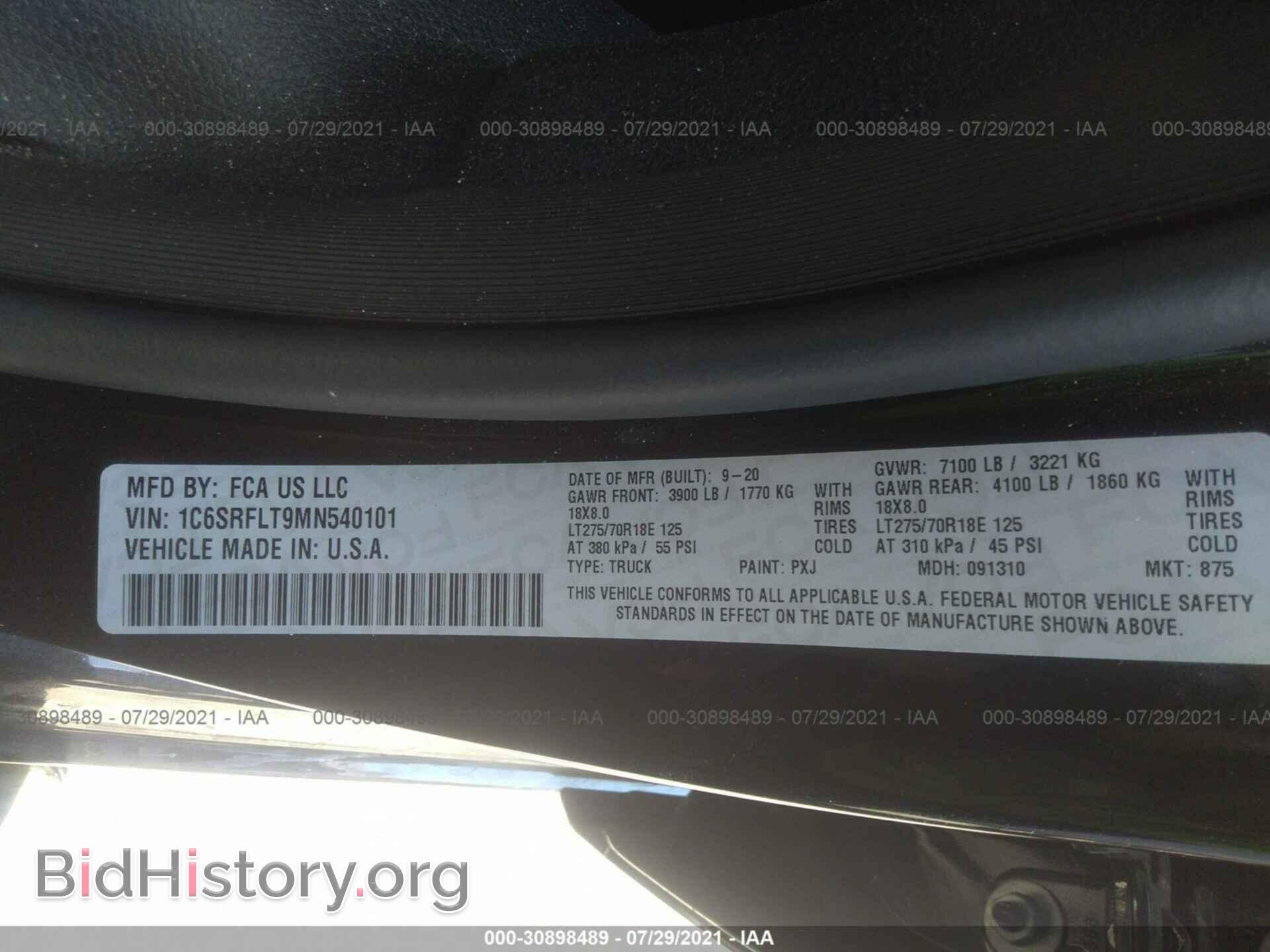 2021 RAM 1500 - VIN: 1C6SRFLT9MN540101 - Photo 9