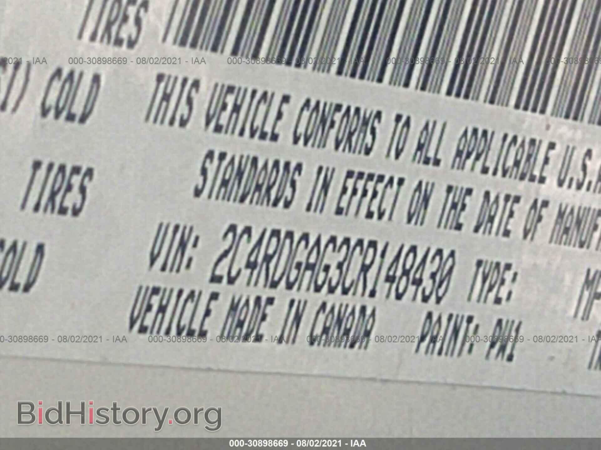 2012 RAM CARGO VAN - VIN: 2C4RDGAG3CR148430 - Фото 9