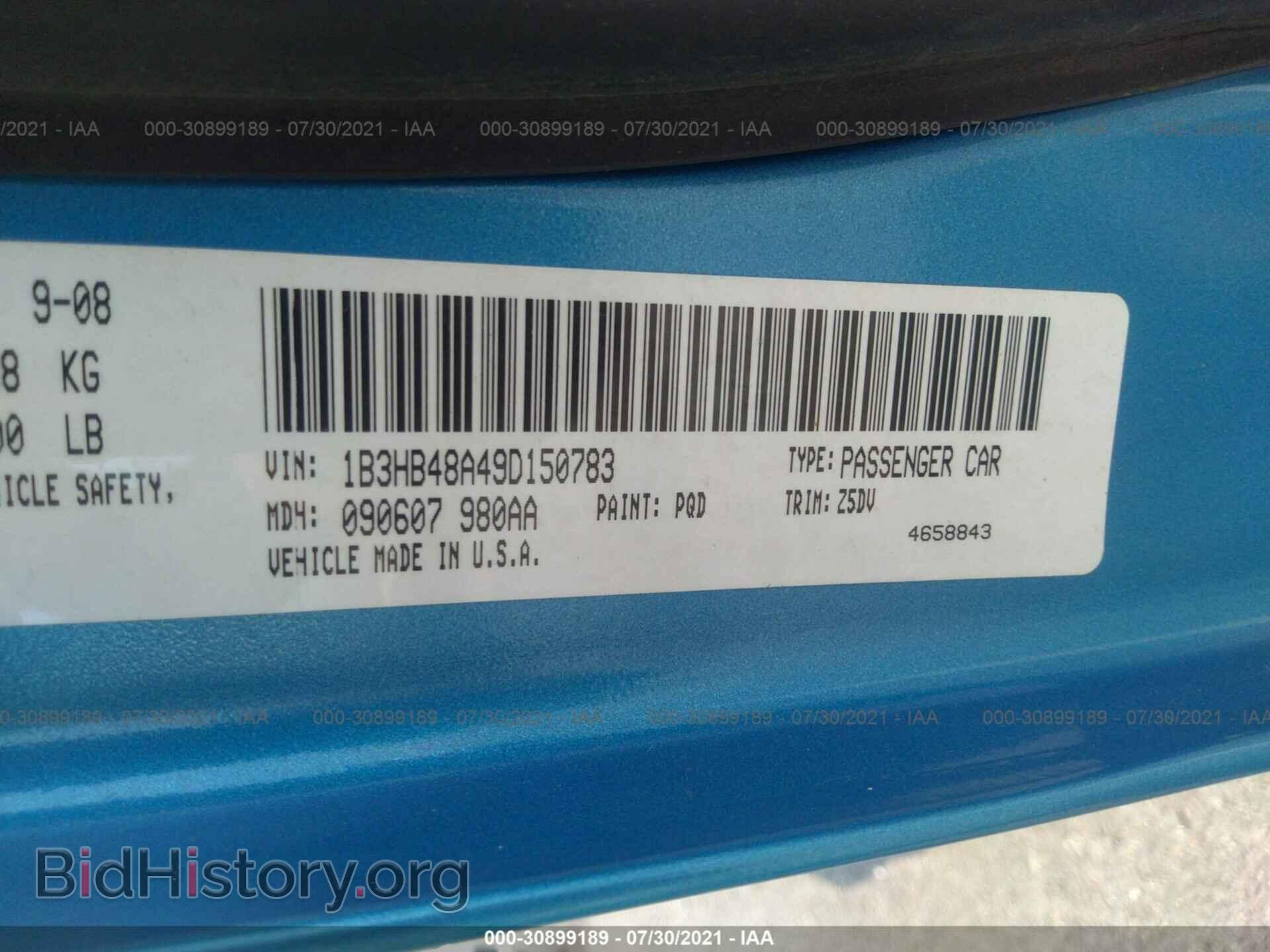 2009 DODGE CALIBER - VIN: 1B3HB48A49D150783 - Photo 9