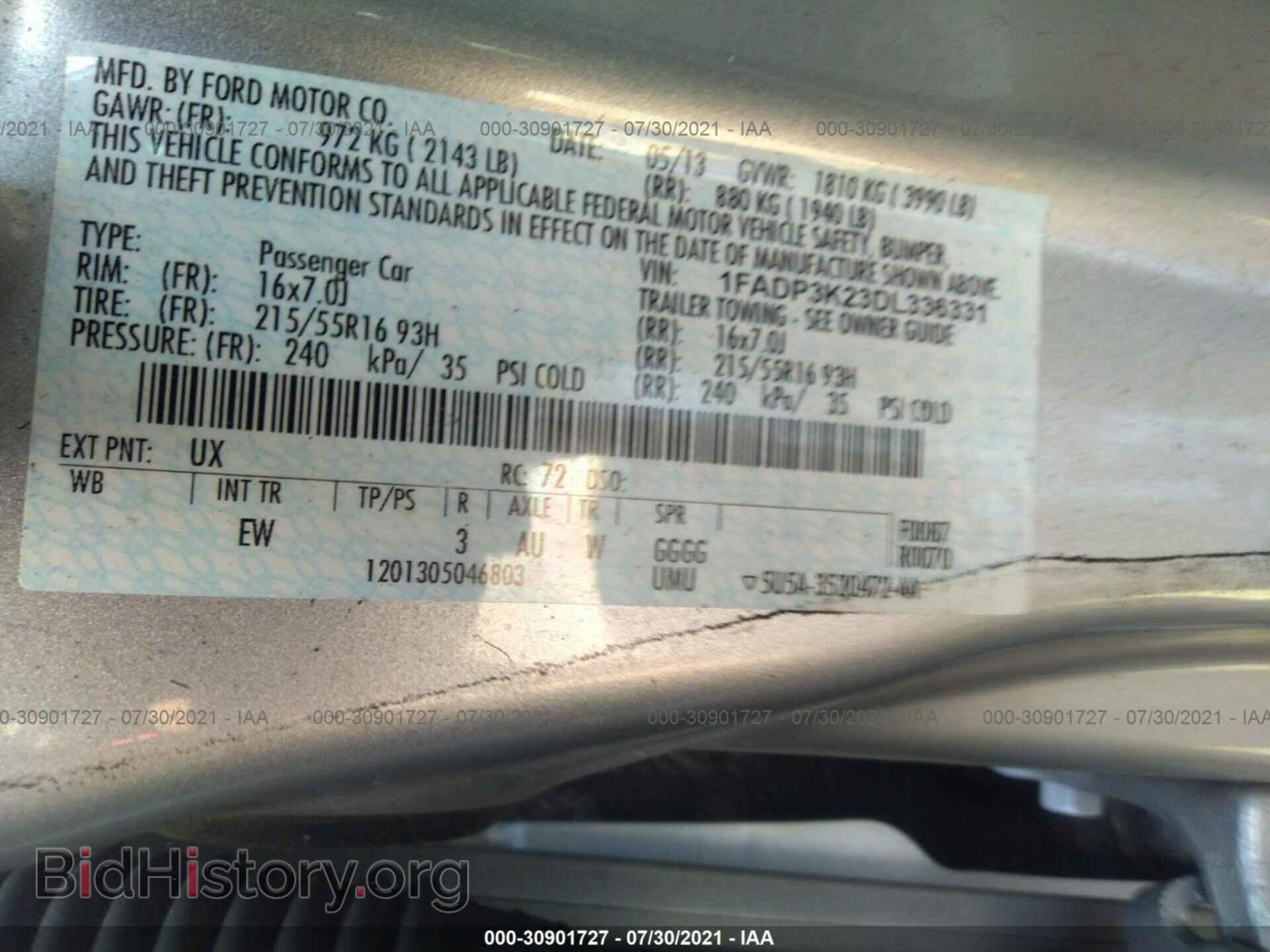 2013 FORD FOCUS - VIN: 1FADP3K23DL336331 - Photo 9