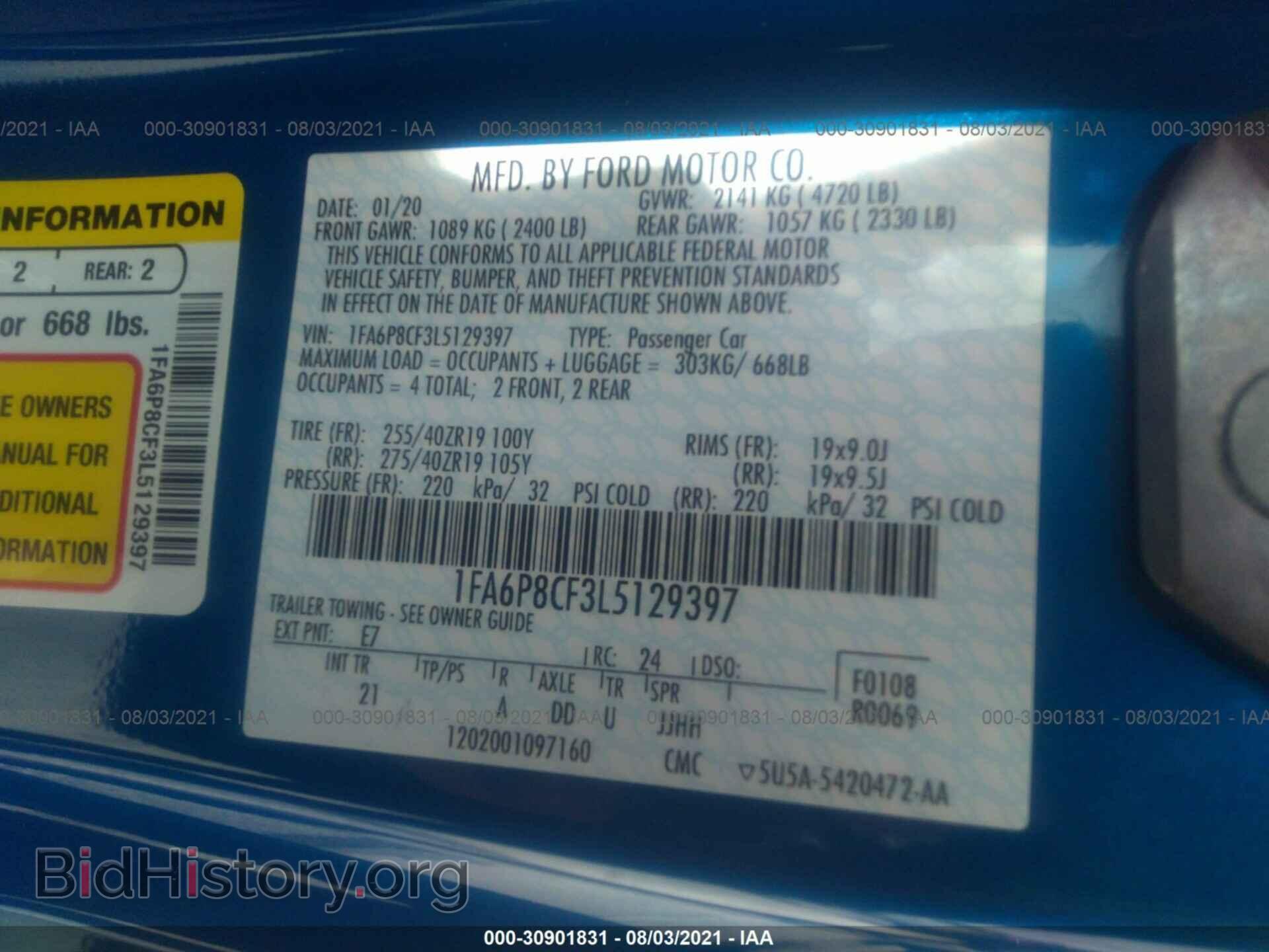 2020 FORD MUSTANG - VIN: 1FA6P8CF3L5129397 - Фото 9