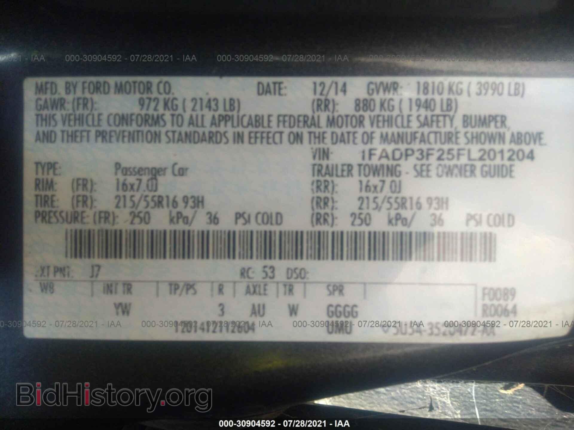 2015 FORD FOCUS - VIN: 1FADP3F25FL201204 - Фото 9