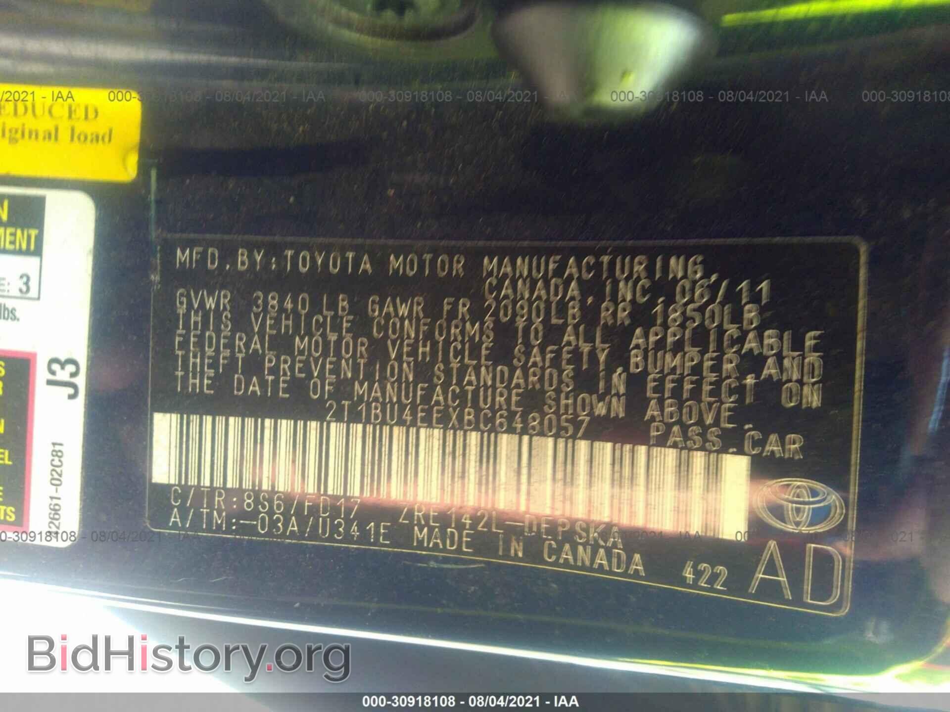 2011 TOYOTA COROLLA - VIN: 2T1BU4EEXBC648057 - Photo 9