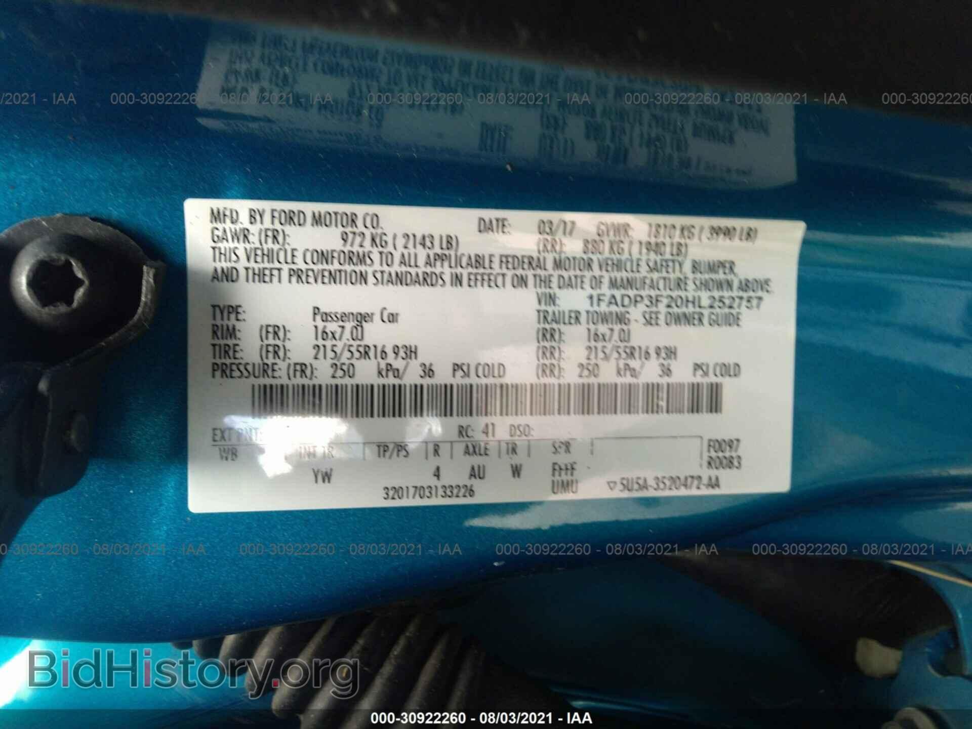 2017 FORD FOCUS - VIN: 1FADP3F20HL252757 - Photo 9