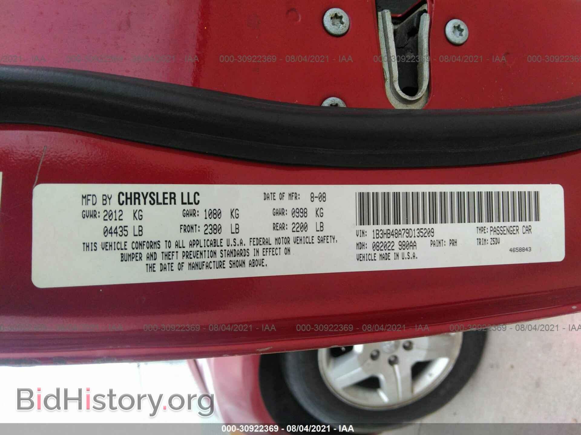 2009 DODGE CALIBER - VIN: 1B3HB48A79D135209 - Photo 9