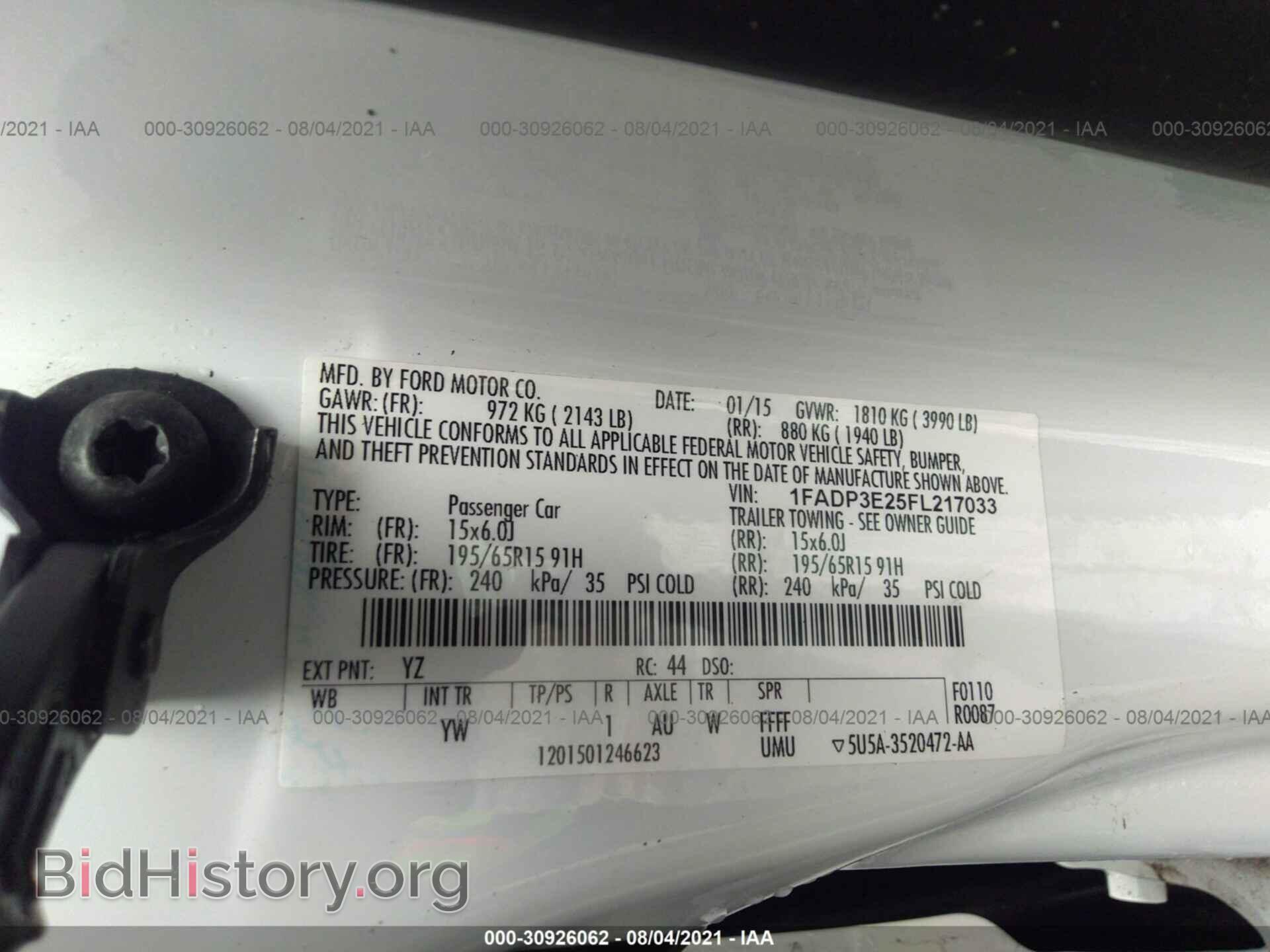 2015 FORD FOCUS - VIN: 1FADP3E25FL217033 - Фото 9