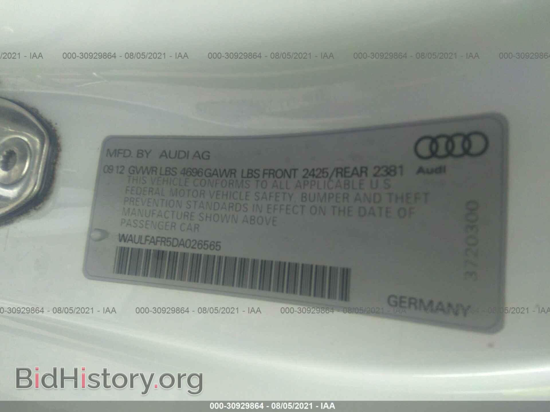 2013 AUDI A5 - VIN: WAULFAFR5DA026565 - Photo 9
