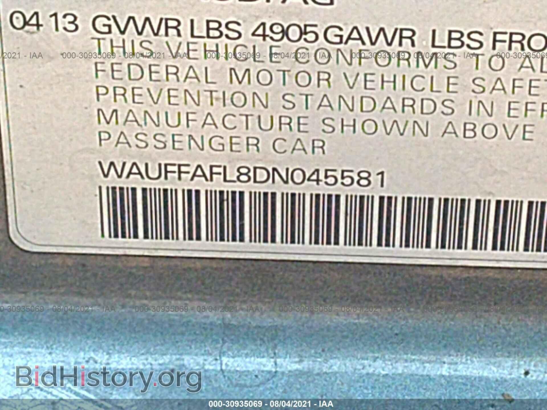 2013 AUDI A4 - VIN: WAUFFAFL8DN045581 - Photo 9