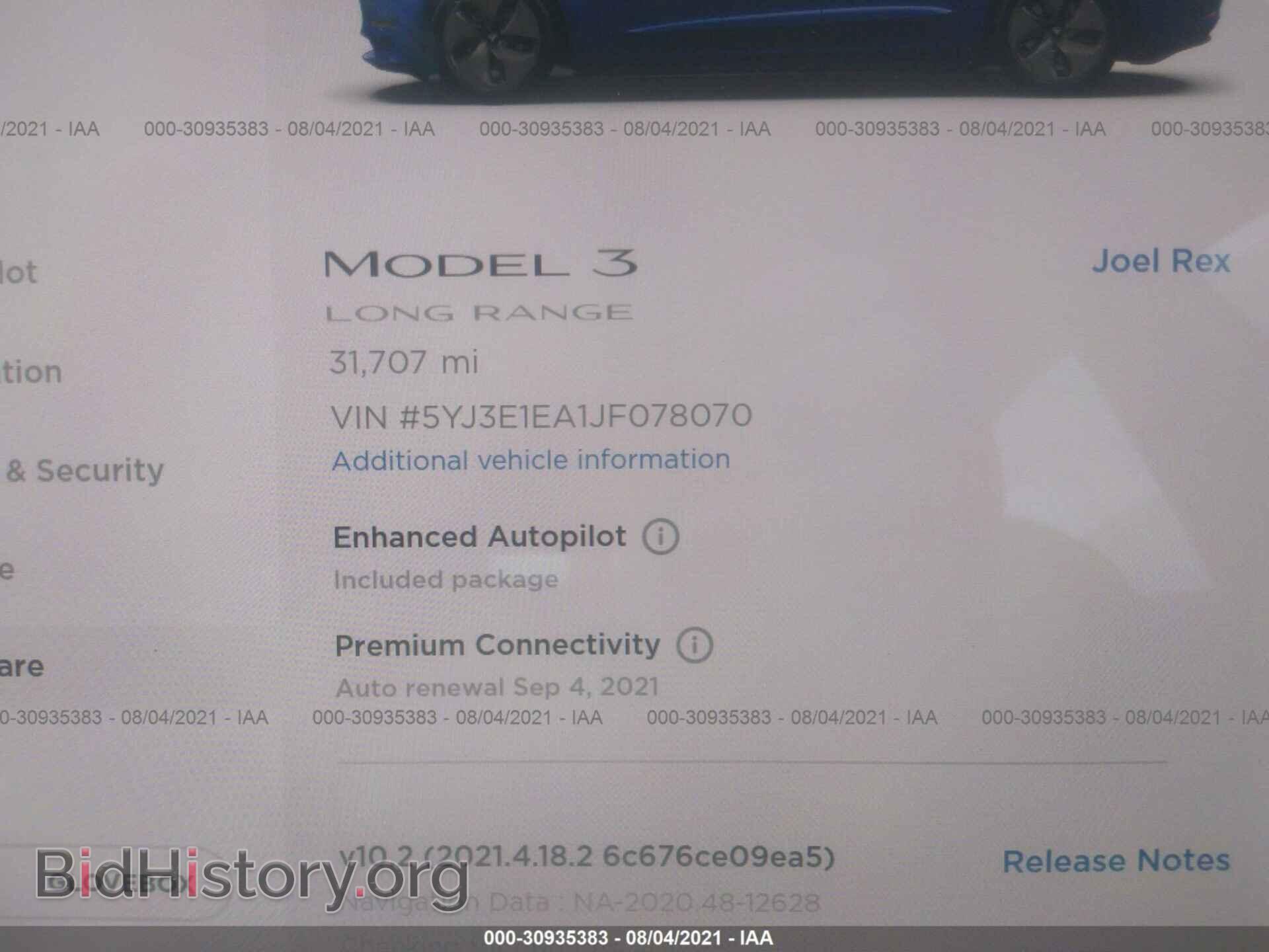 2018 TESLA MODEL 3 - VIN: 5YJ3E1EA1JF078070 - Фото 7