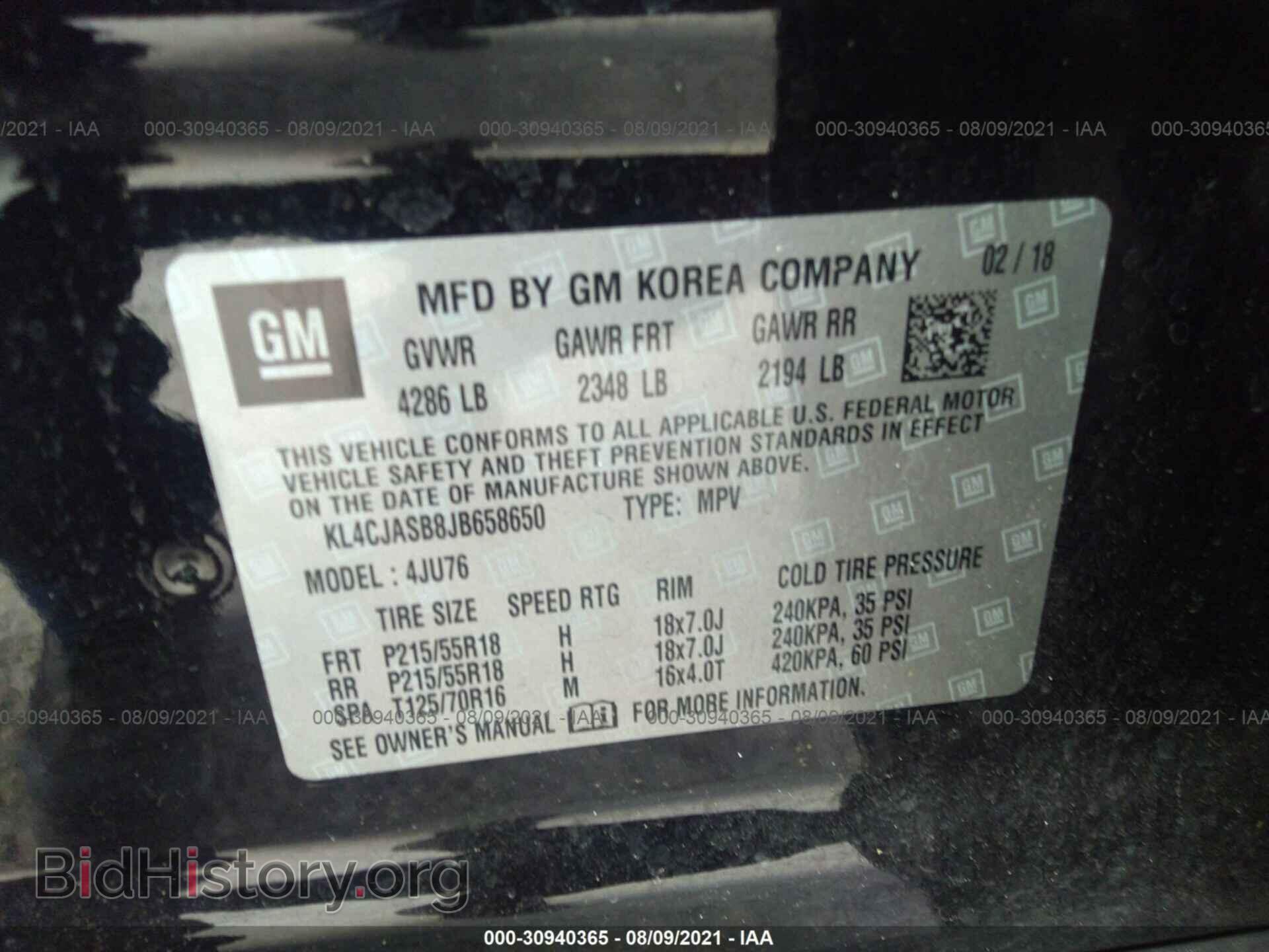 2018 BUICK ENCORE - VIN: KL4CJASB8JB658650 - Photo 9
