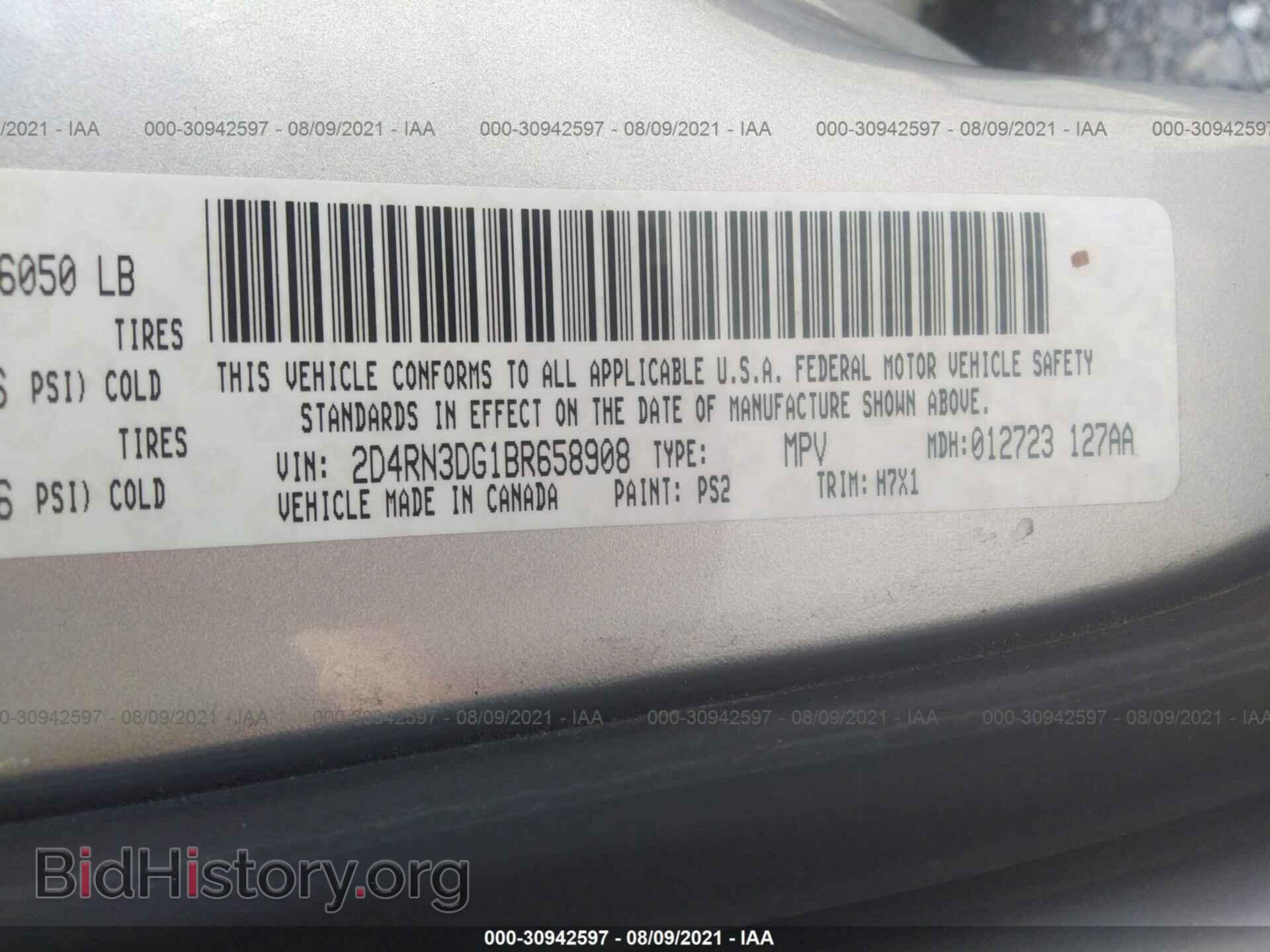 2011 DODGE GRAND CARAVAN - VIN: 2D4RN3DG1BR658908 - Фото 9