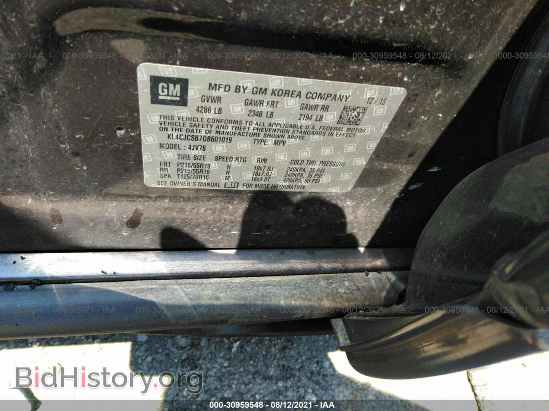2016 BUICK ENCORE - VIN: KL4CJCSB7GB601019 - Фото 9