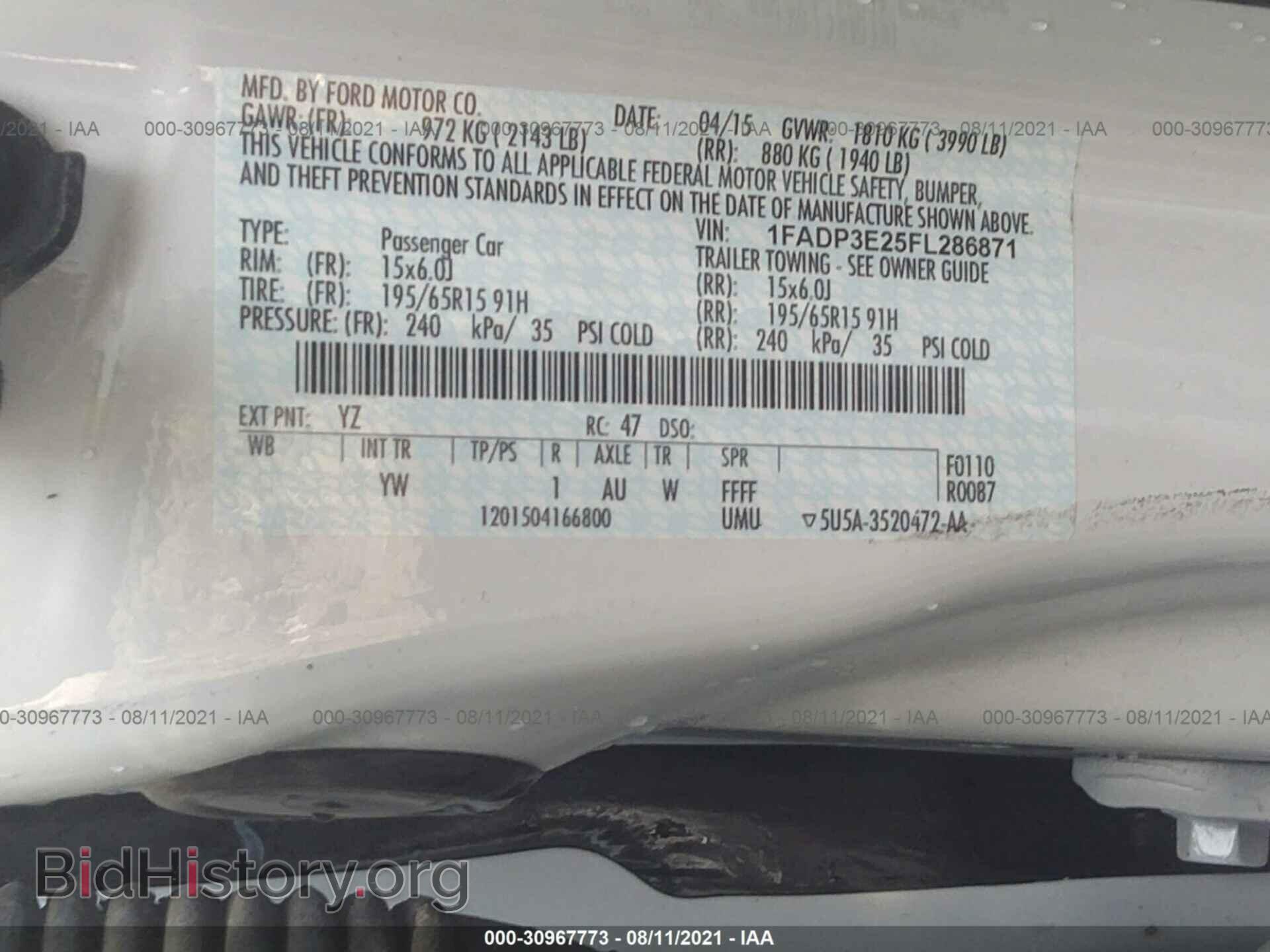 2015 FORD FOCUS - VIN: 1FADP3E25FL286871 - Photo 9