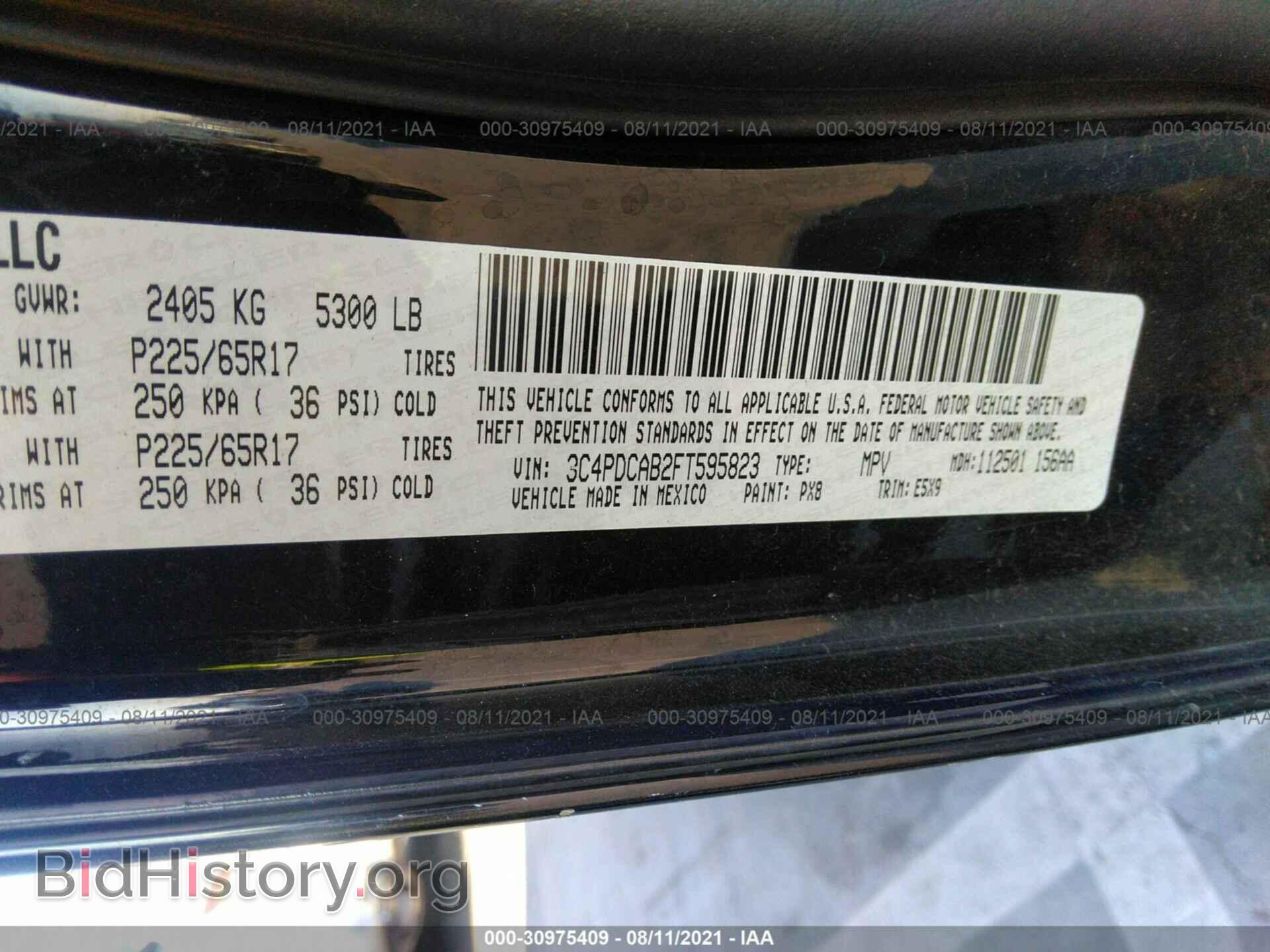 2015 DODGE JOURNEY - VIN: 3C4PDCAB2FT595823 - Фото 9