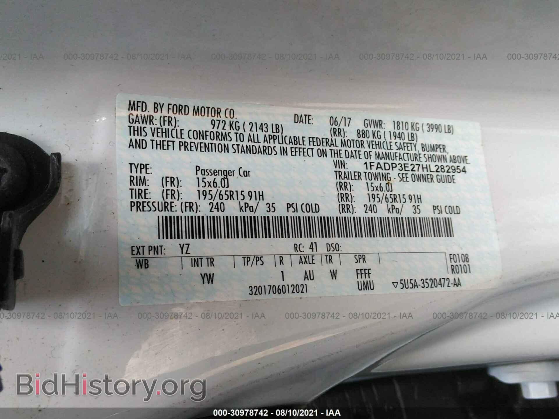 2017 FORD FOCUS - VIN: 1FADP3E27HL282954 - Фото 9