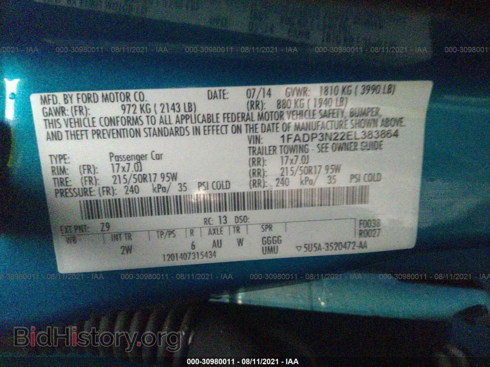 2014 FORD FOCUS - VIN: 1FADP3N22EL383864 - Photo 9
