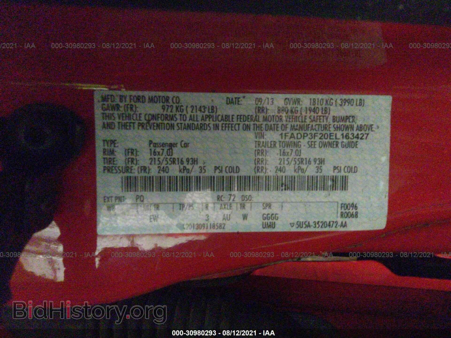 2014 FORD FOCUS - VIN: 1FADP3F20EL163427 - Фото 9