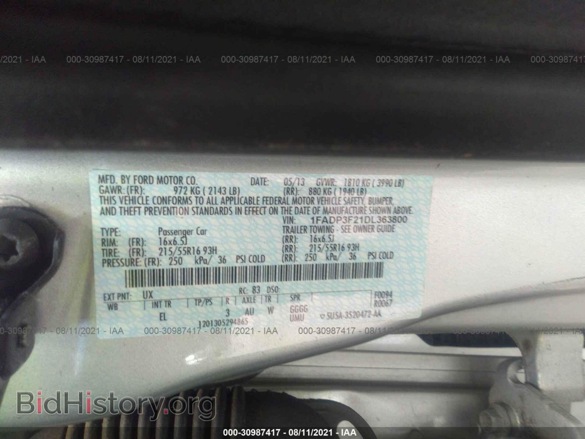 2013 FORD FOCUS - VIN: 1FADP3F21DL363800 - Фото 9