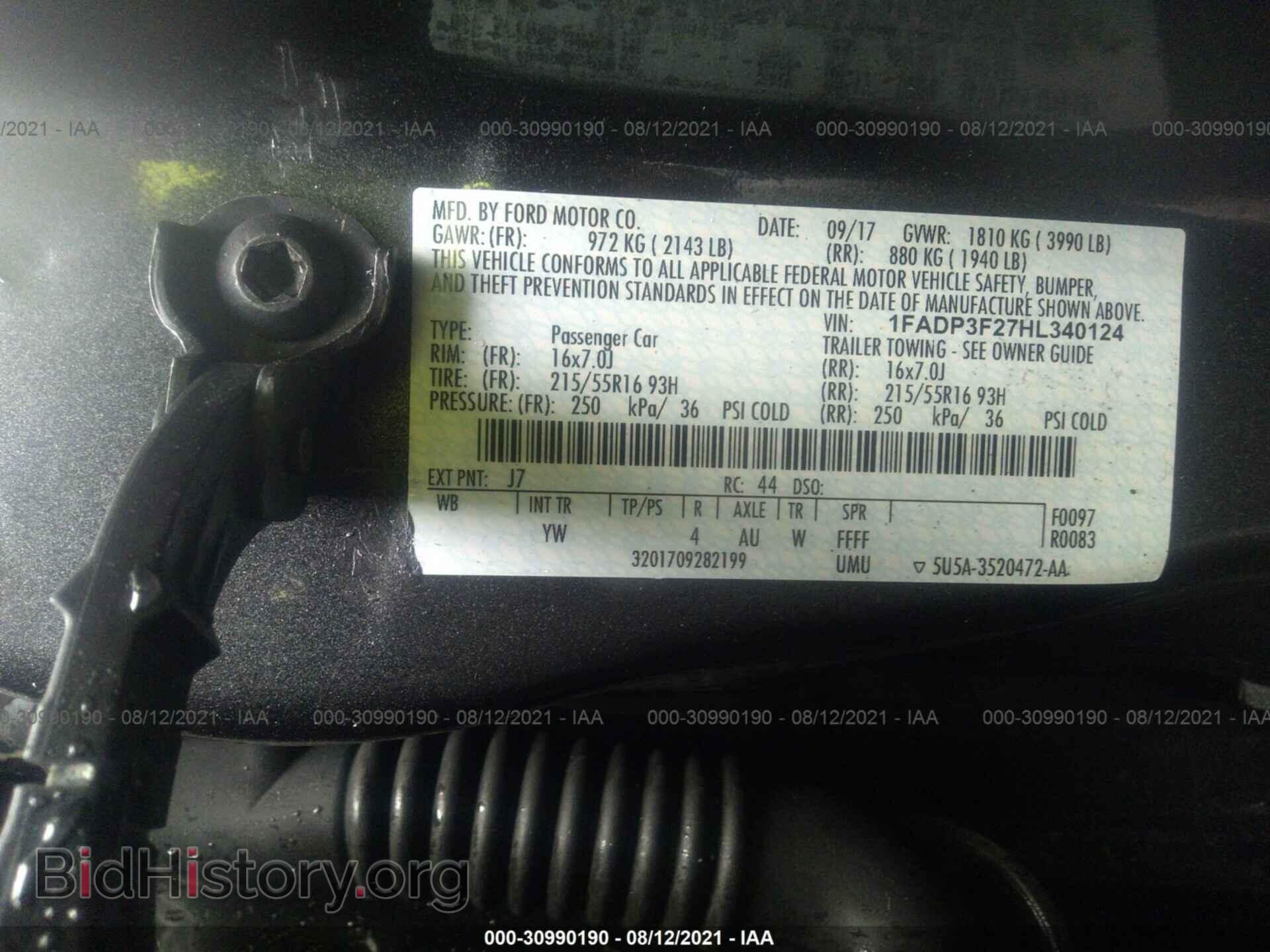 2017 FORD FOCUS - VIN: 1FADP3F27HL340124 - Фото 9