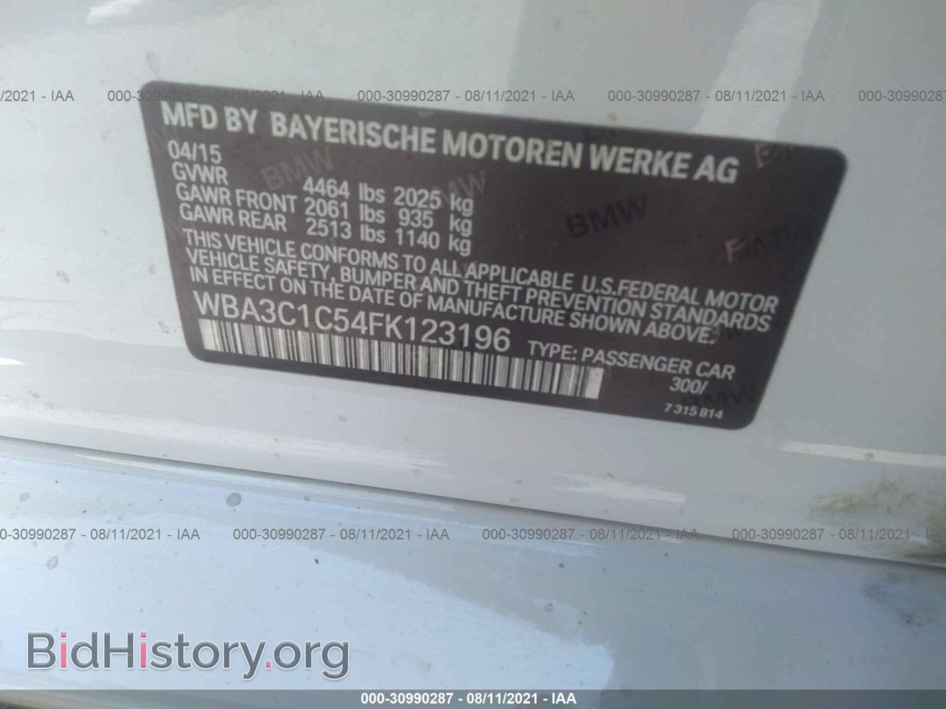 2015 BMW 3 SERIES - VIN: WBA3C1C54FK123196 - Фото 9