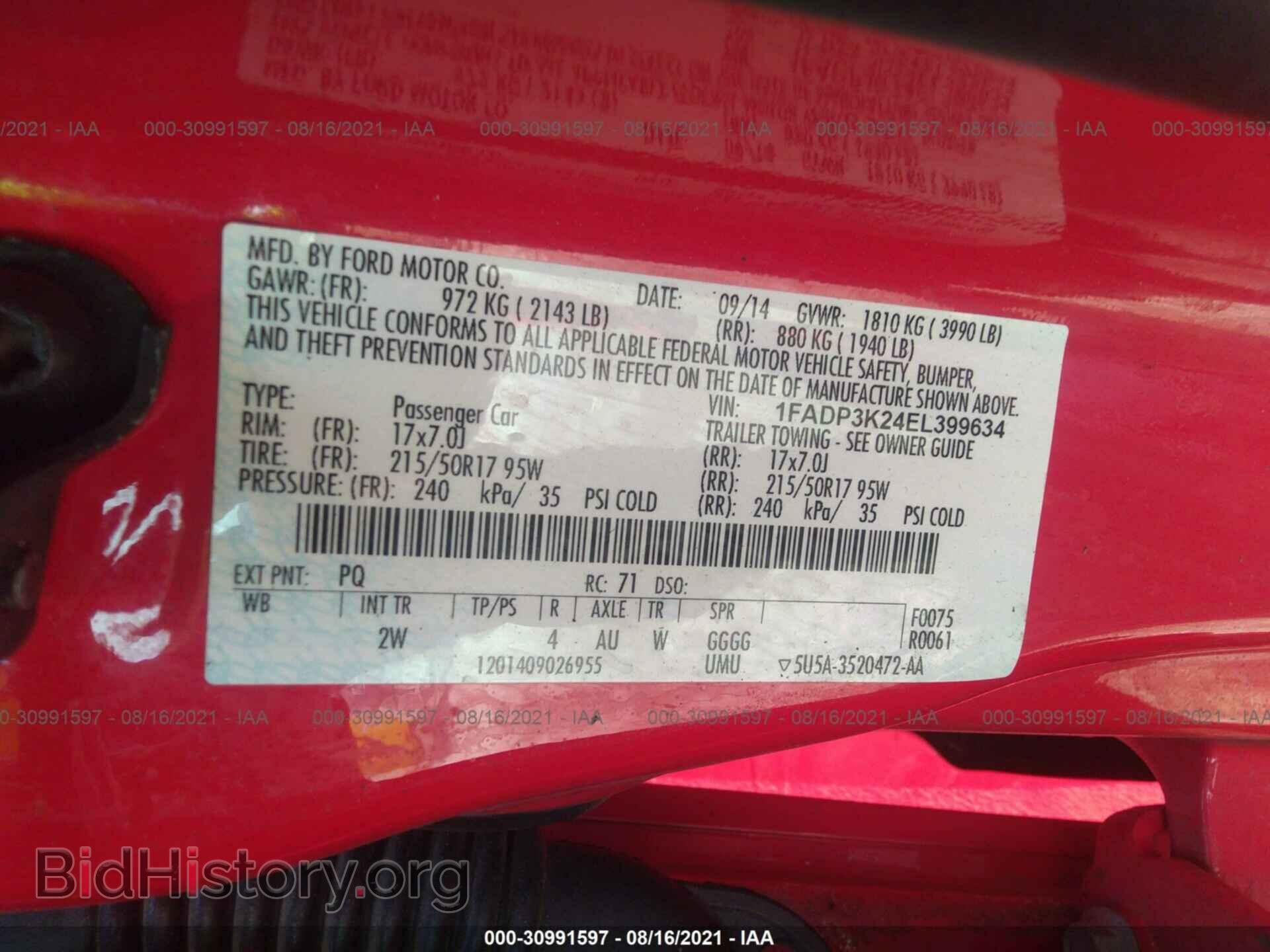 2014 FORD FOCUS - VIN: 1FADP3K24EL399634 - Photo 9