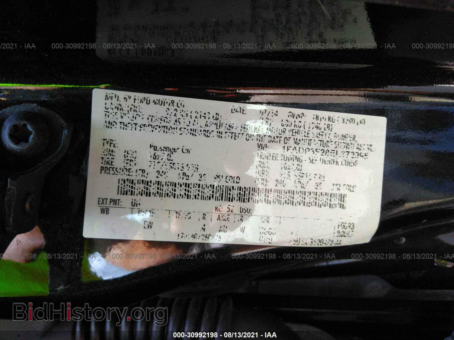 2014 FORD FOCUS - VIN: 1FADP3F28EL372995 - Фото 9