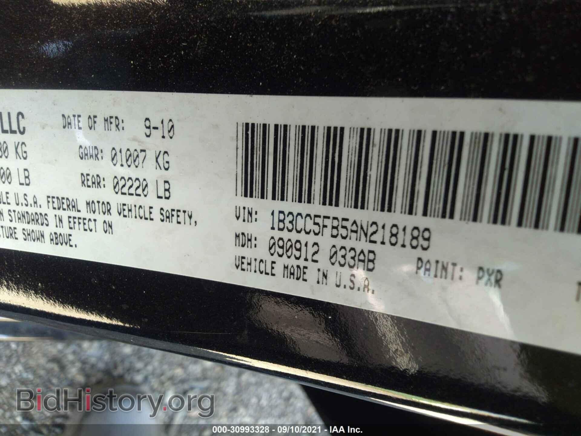2010 DODGE AVENGER - VIN: 1B3CC5FB5AN218189 - Фото 9